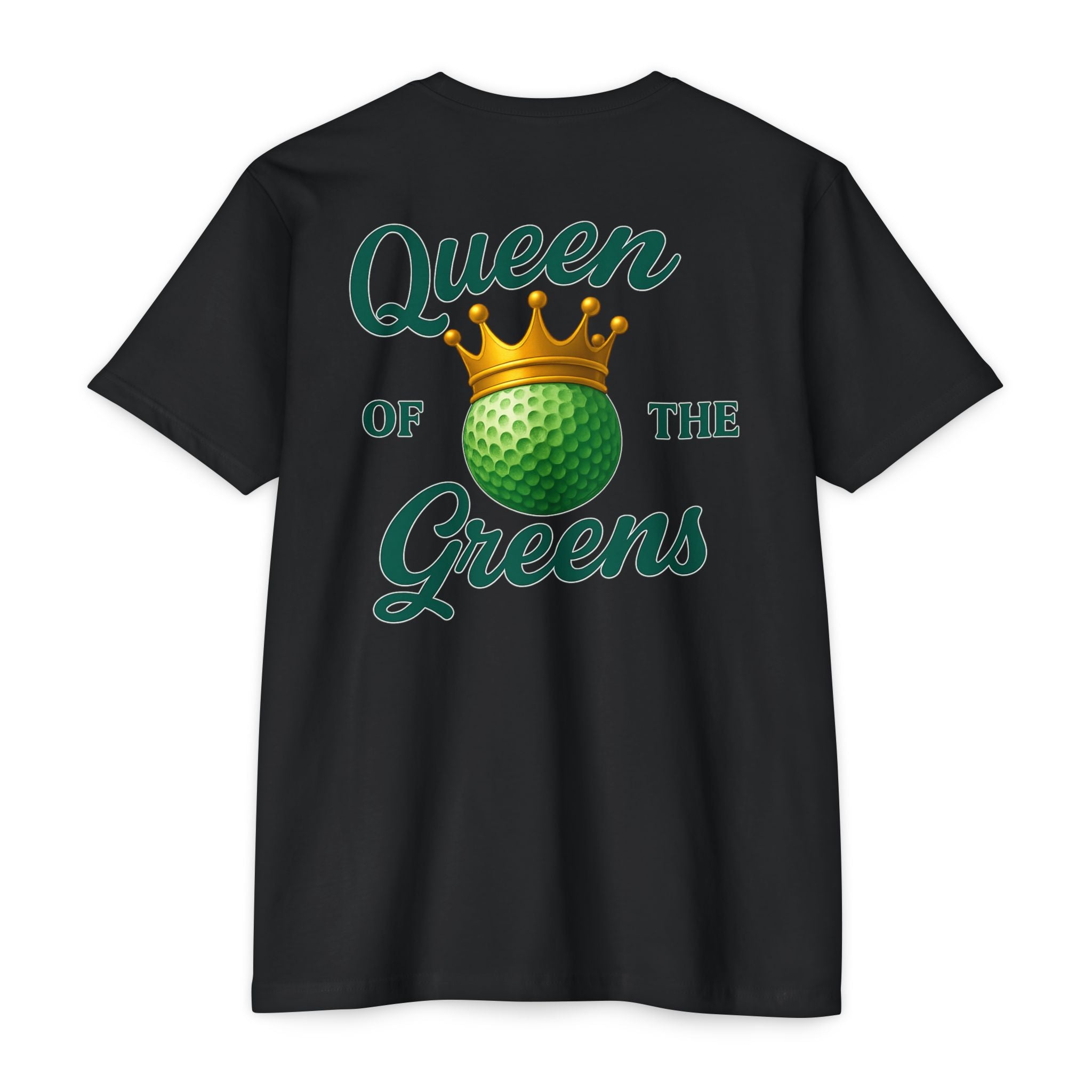 Queen of the Greens Mint Golf Ball with Gold Crown T-Shirt - image 2