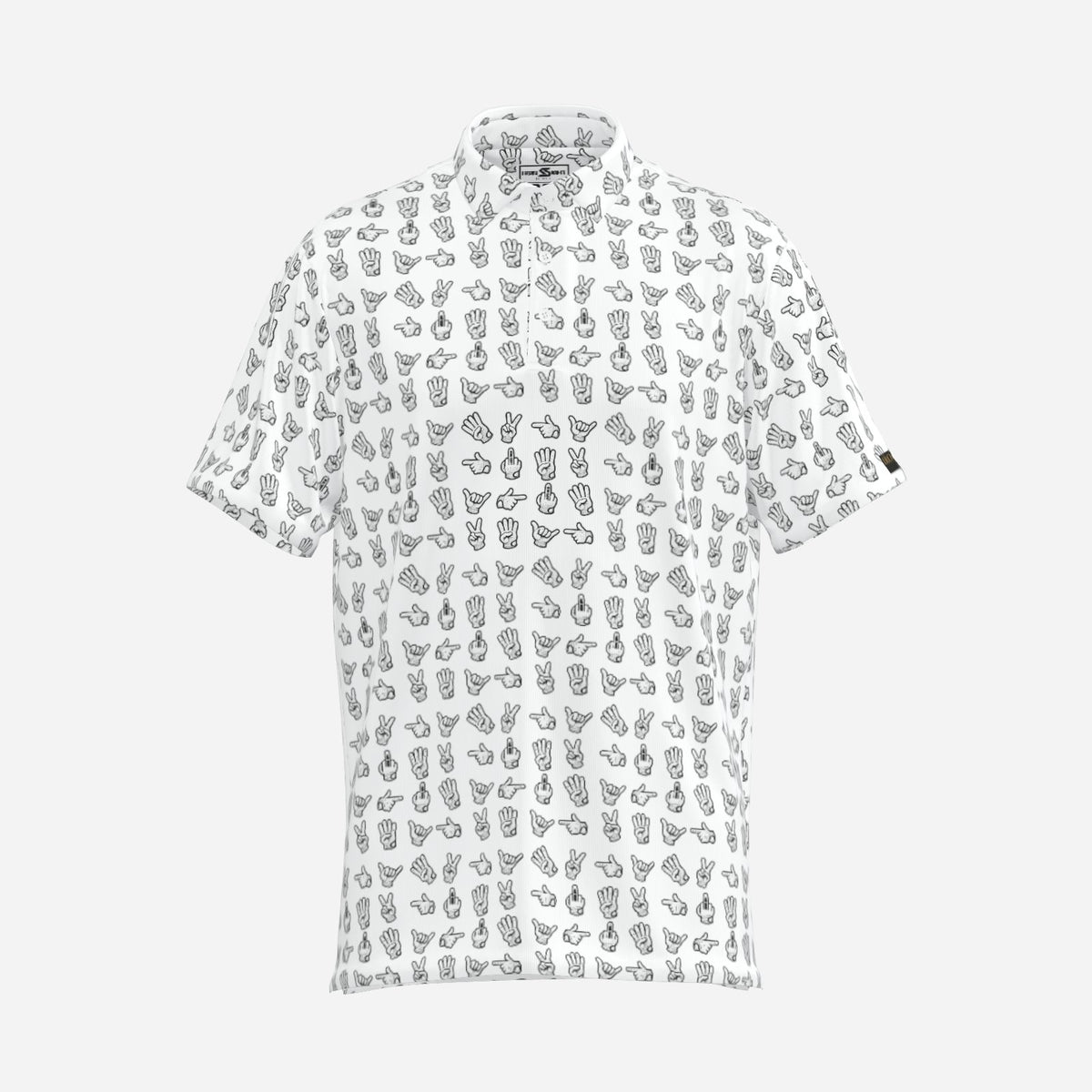 Talk to the Glove men's premium golf polo by Iron Sight Golf, product view 1
