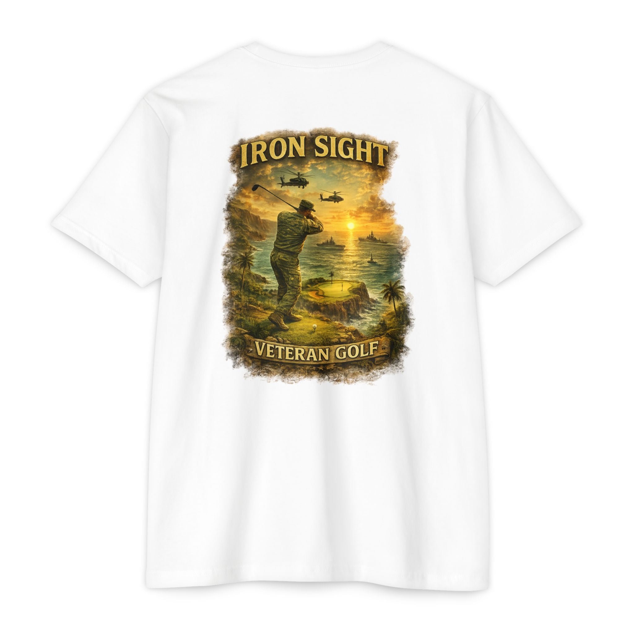 Veteran Golf Cliff Shot Military T-Shirt - image 5