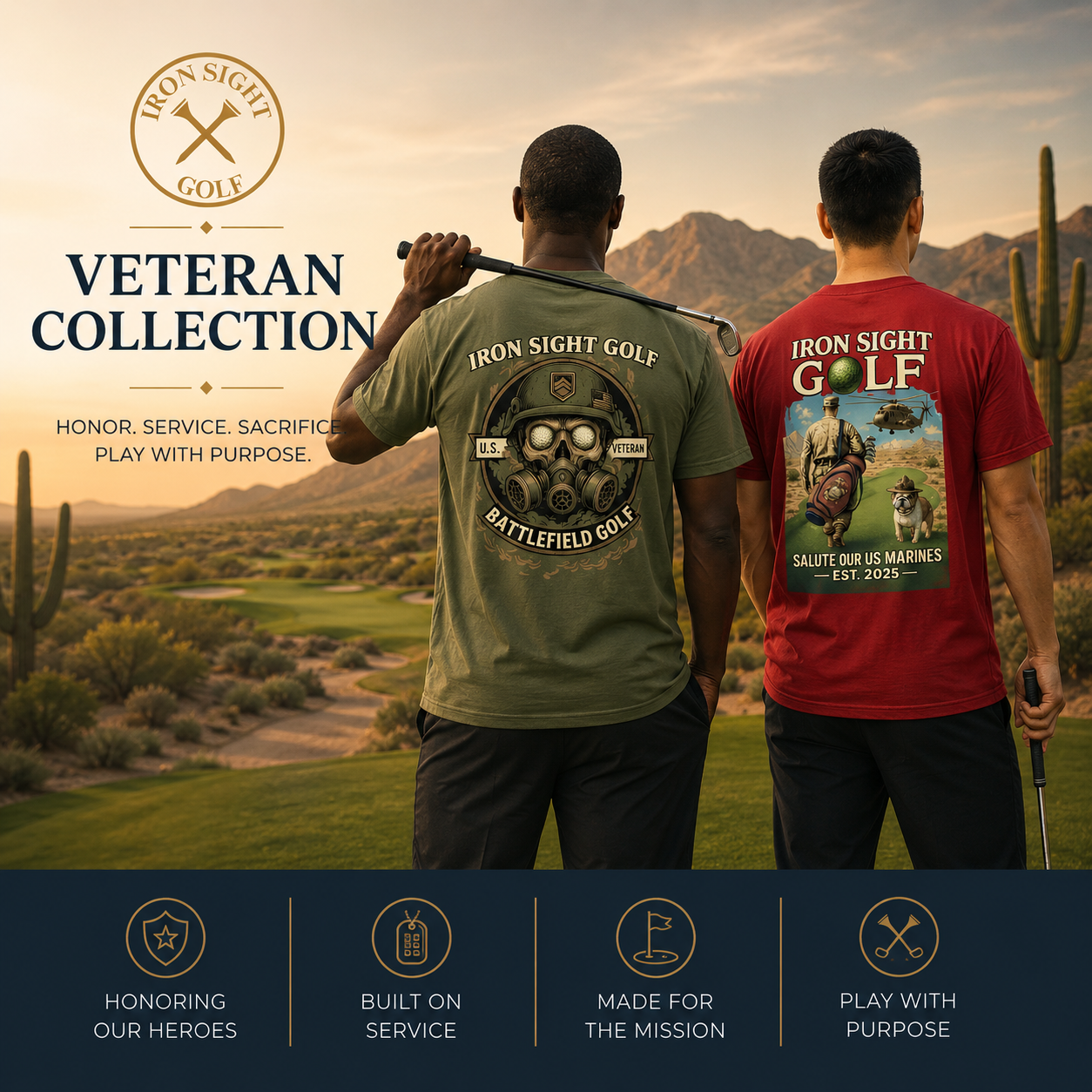 Veteran Apparel Collection - Honor Your Service in Style - Iron Sight Golf