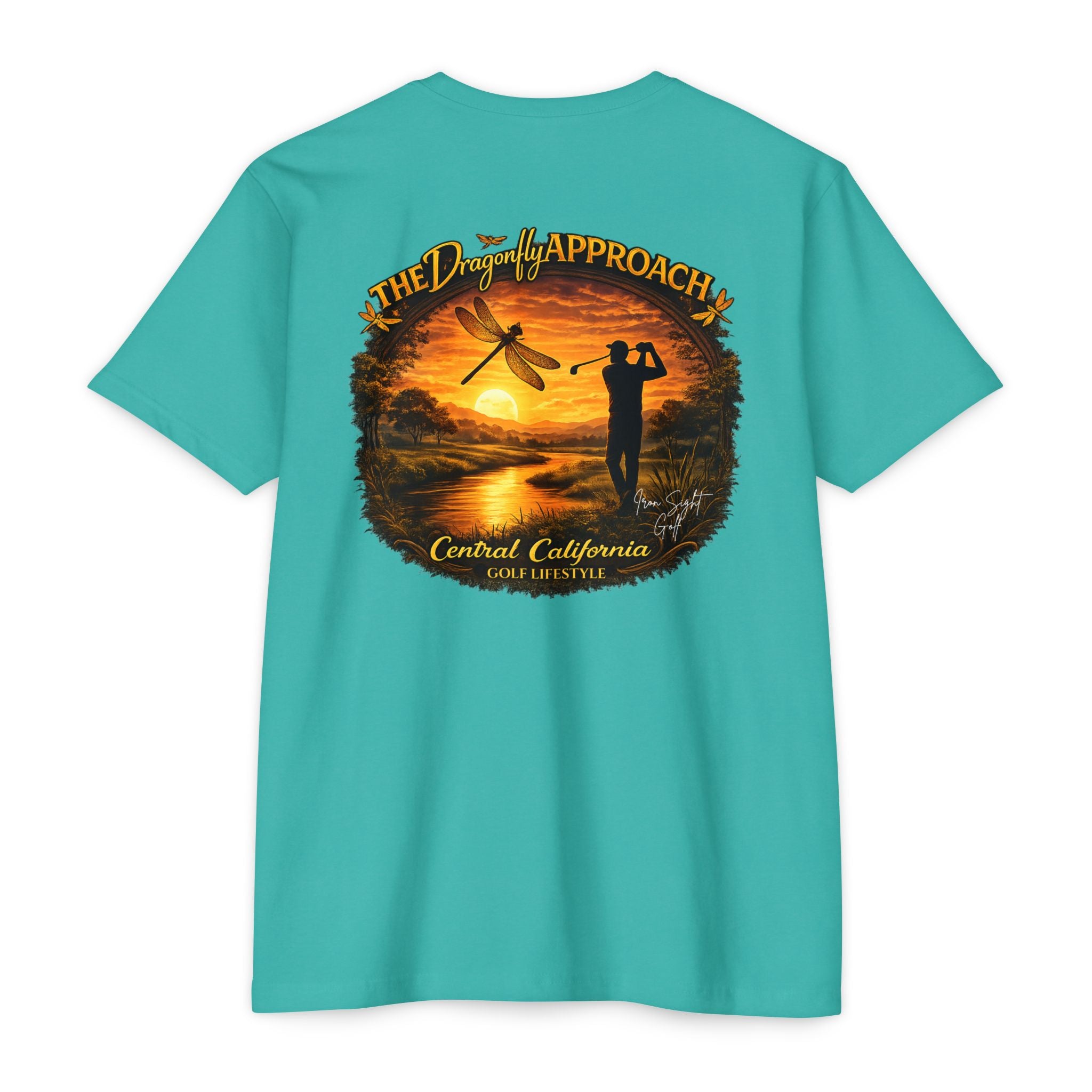 The Dragonfly Approach Central California golf lifestyle T-shirt by Iron Sight Golf