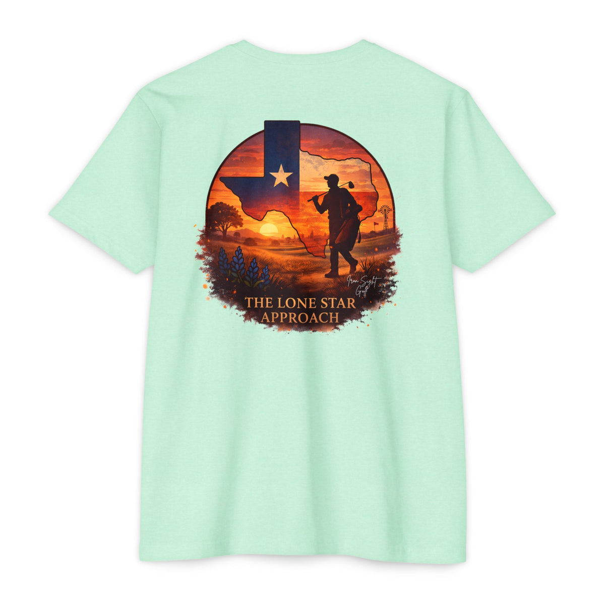 Lone Star Approach Texas Sunset golf T-shirt by Iron Sight Golf