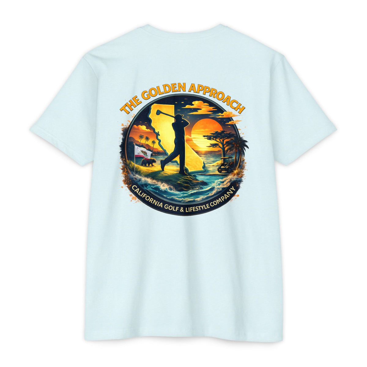 The Golden Approach California golf T-shirt by Iron Sight Golf