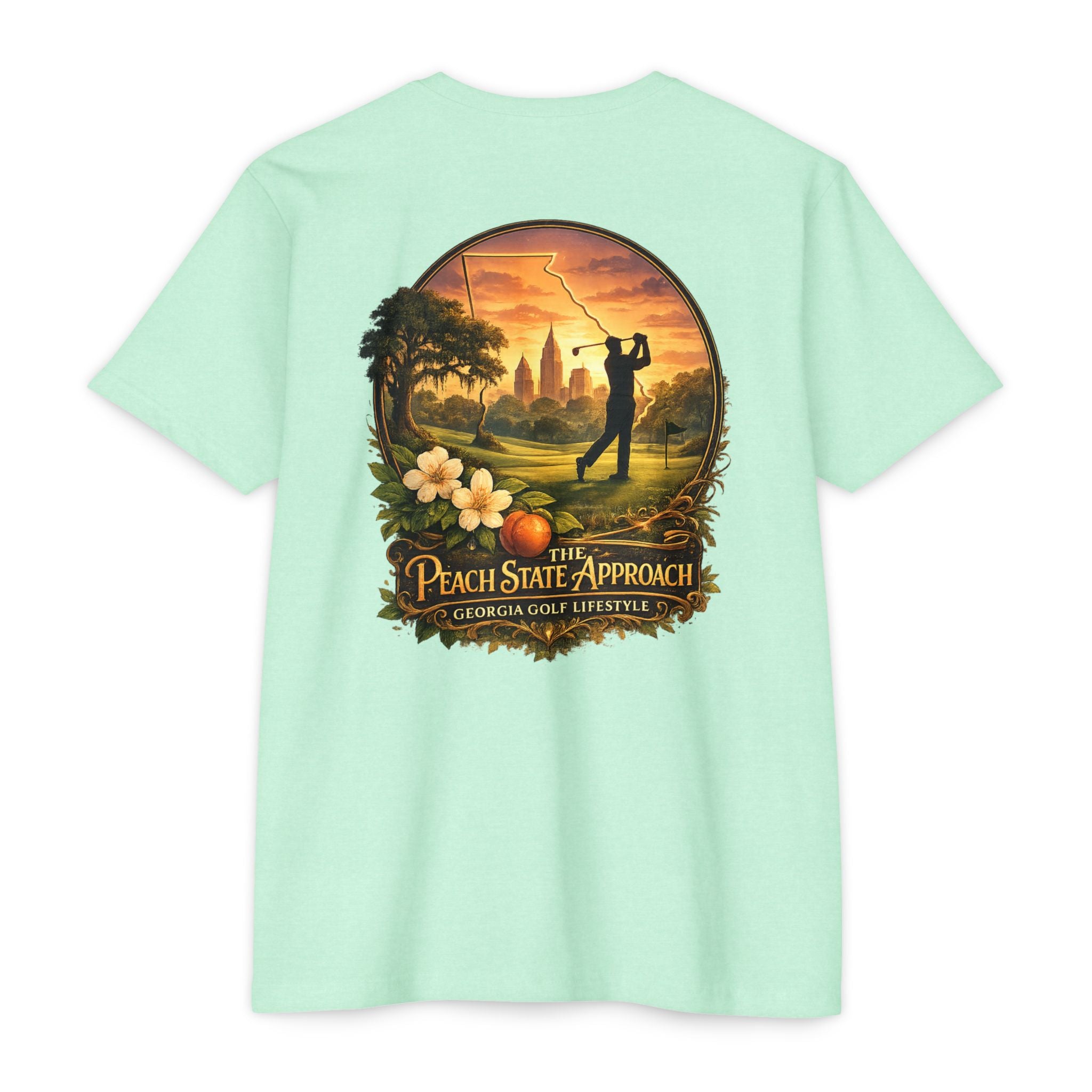 Peach State Approach Georgia golf T-shirt by Iron Sight Golf
