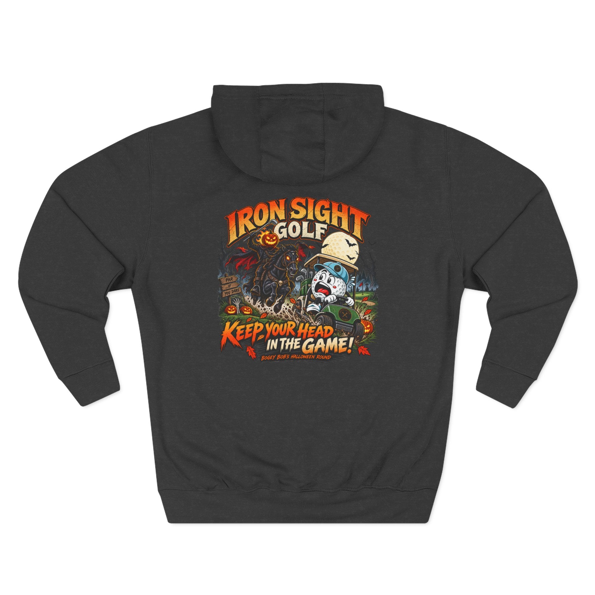 Bogey Bob Halloween golf hoodie with seasonal graphic