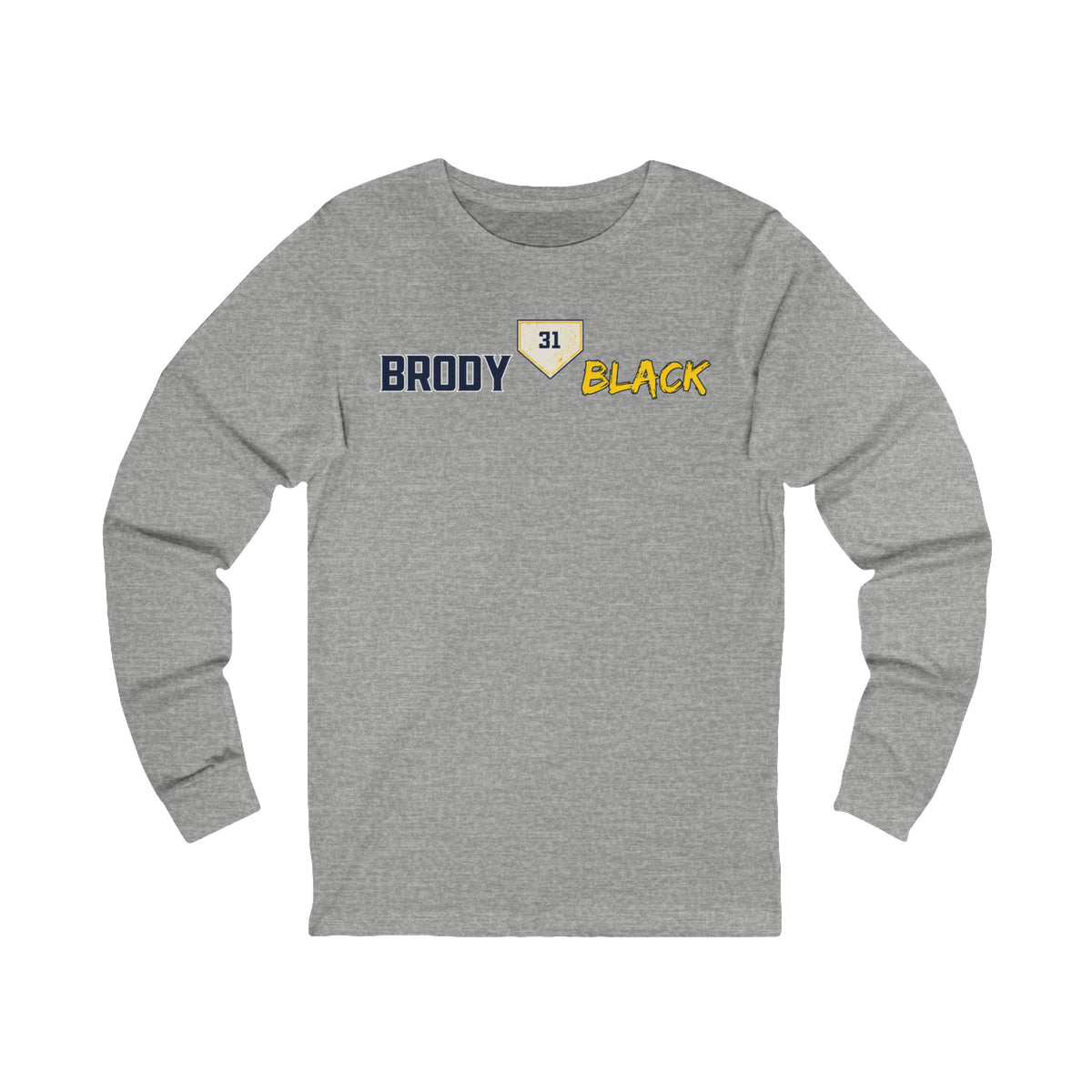 Brody Black #31 baseball long sleeve tee product view 3