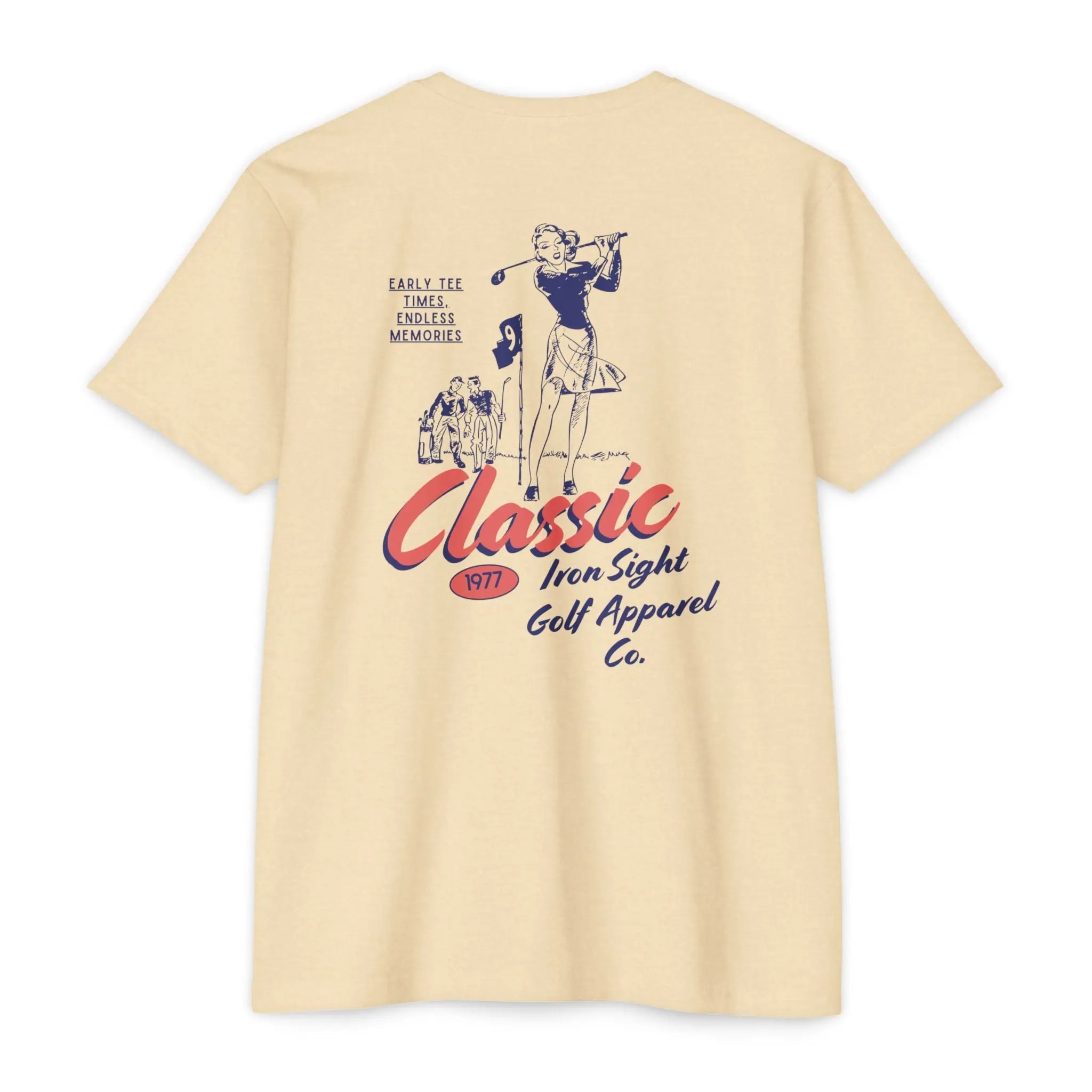 1977 Iron Sight Golf Tee — Vintage Golf T-Shirt Printify