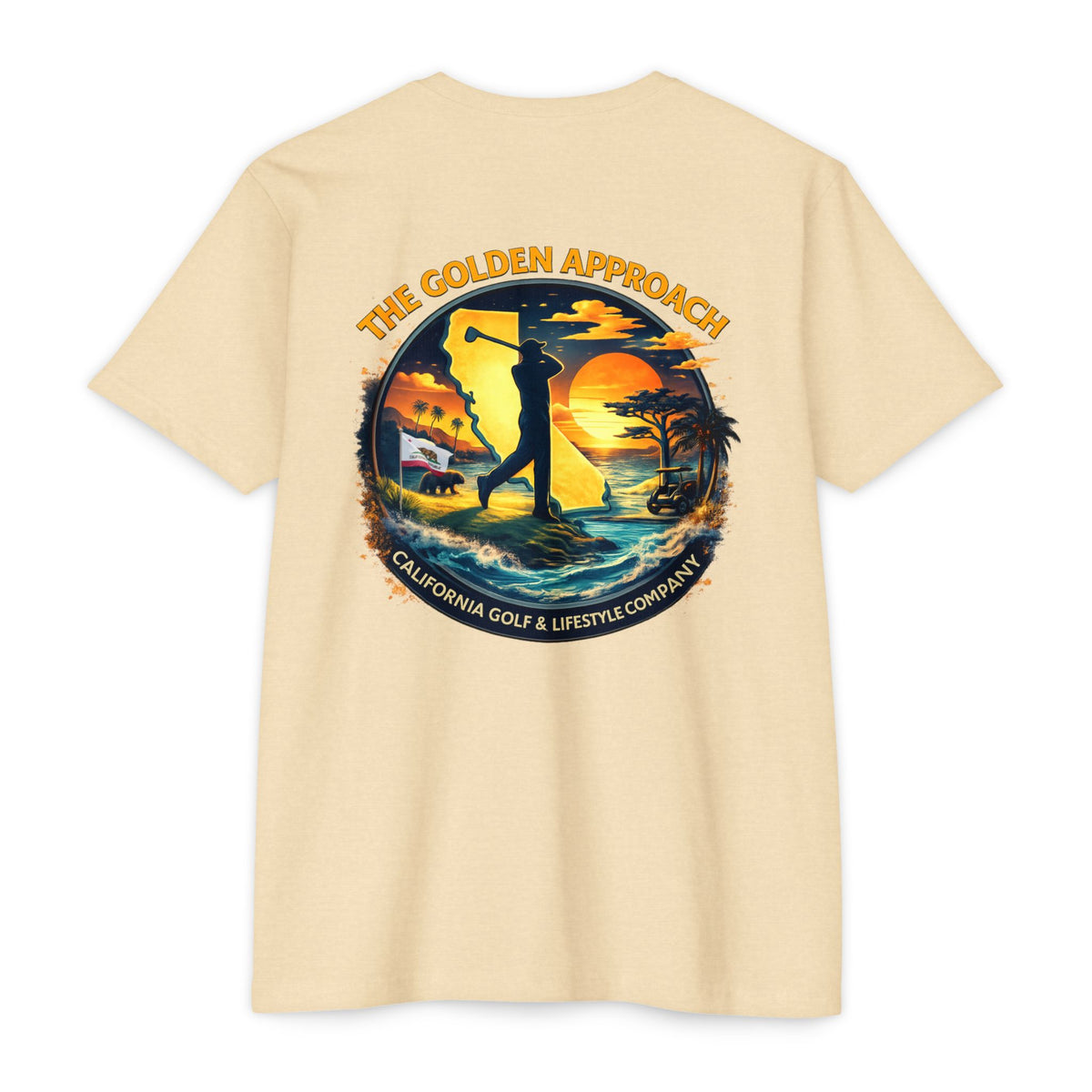 The Golden Approach California golf T-shirt by Iron Sight Golf