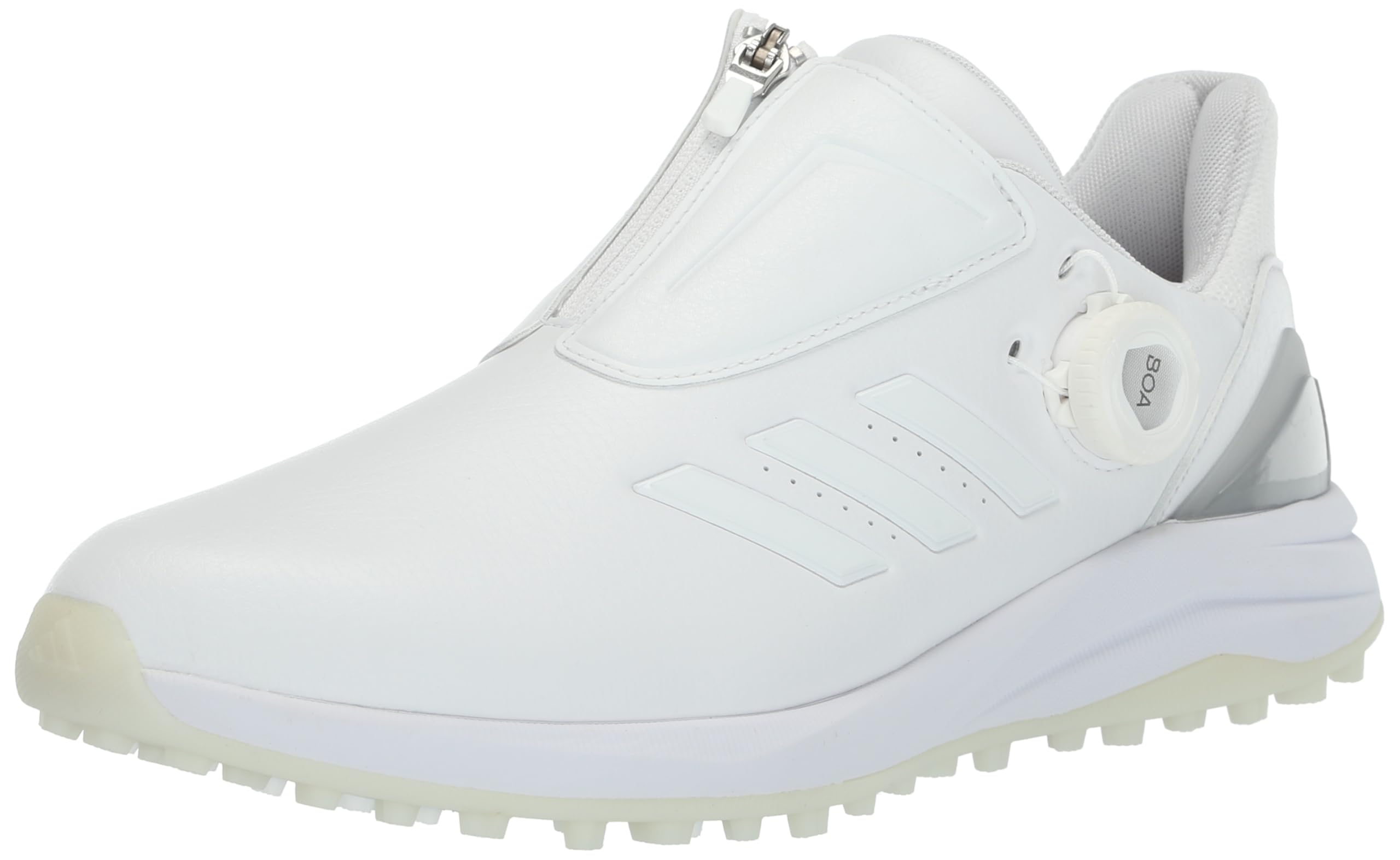 adidas Solarmotion women’s spikeless BOA golf shoes in Footwear White and Silver Metallic