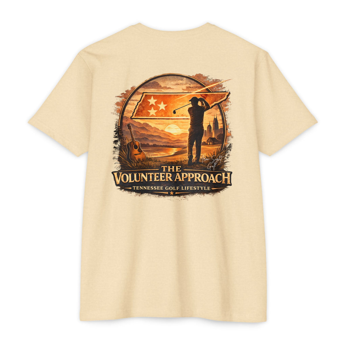 The Volunteer Approach Tennessee golf T-shirt by Iron Sight Golf