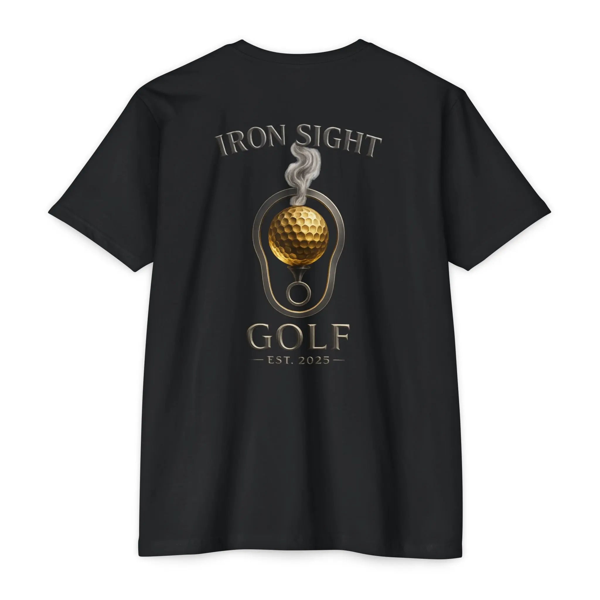 Iron Sight Golf T‑Shirt — Vintage Golf Ball & Iron Sight Logo Printify
