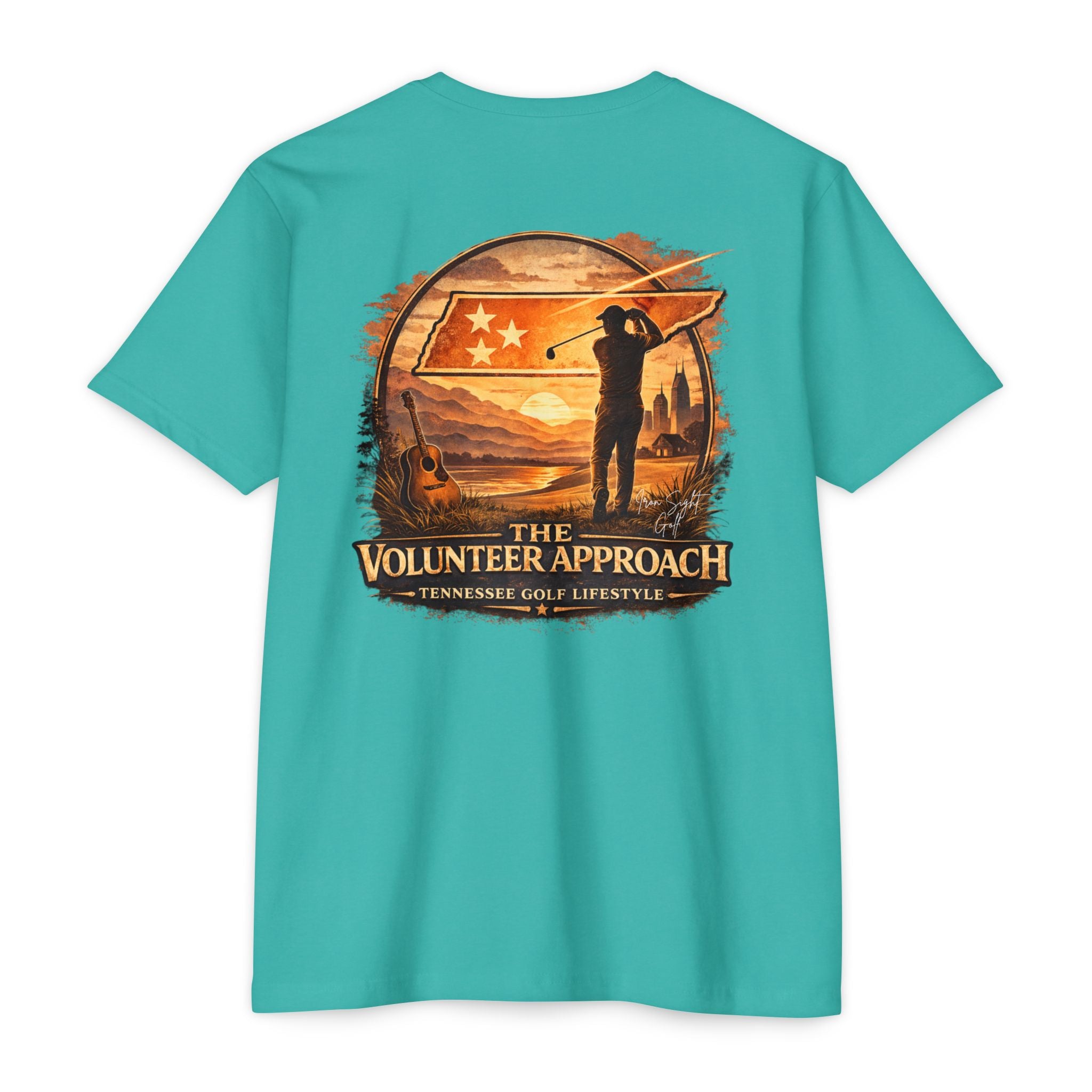 The Volunteer Approach Tennessee golf T-shirt by Iron Sight Golf