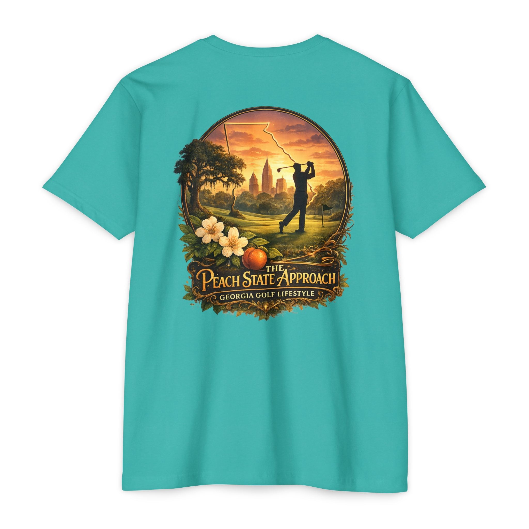 Peach State Approach Georgia golf T-shirt by Iron Sight Golf