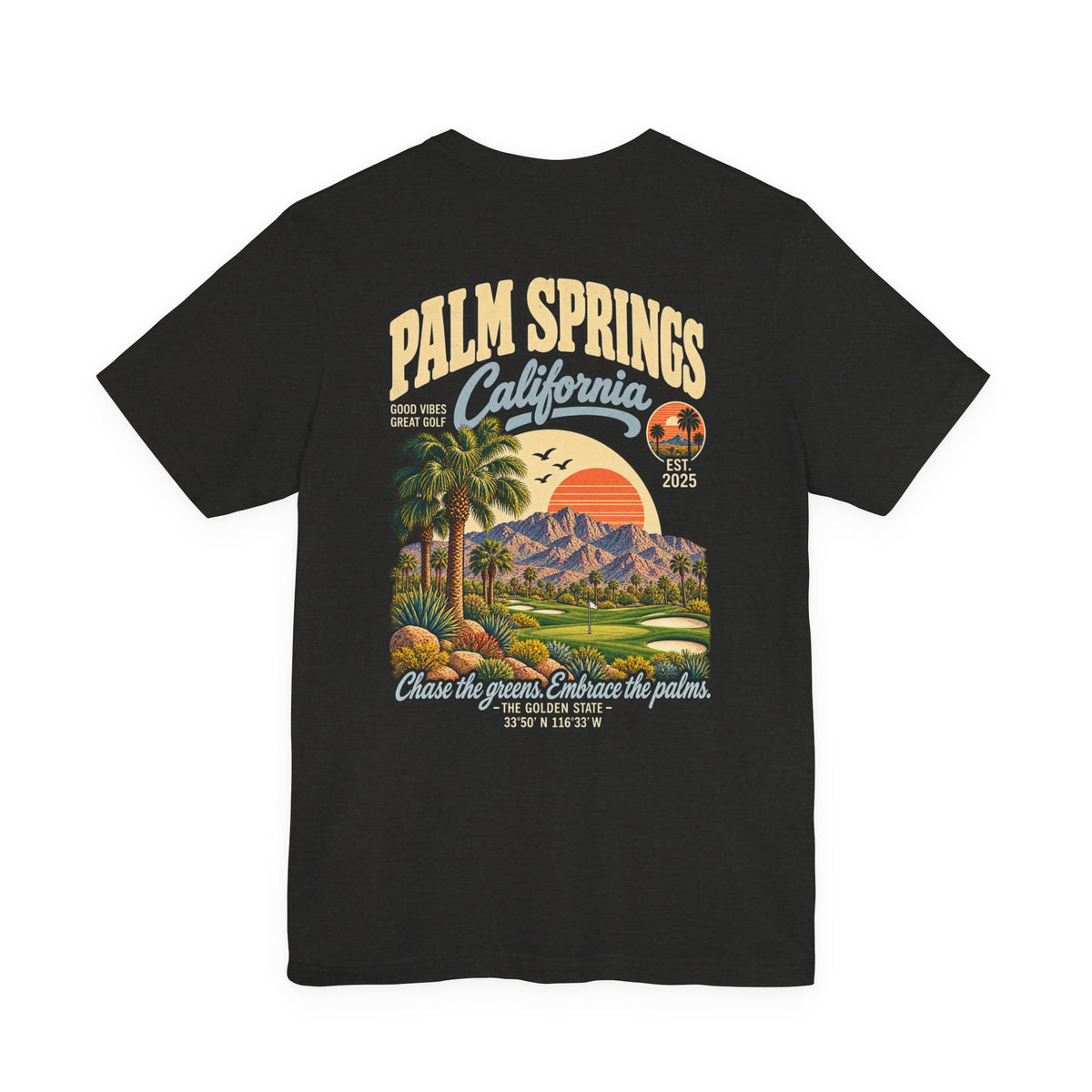 Palm Springs California Golf T-Shirt by Iron Sight Golf – product image 1