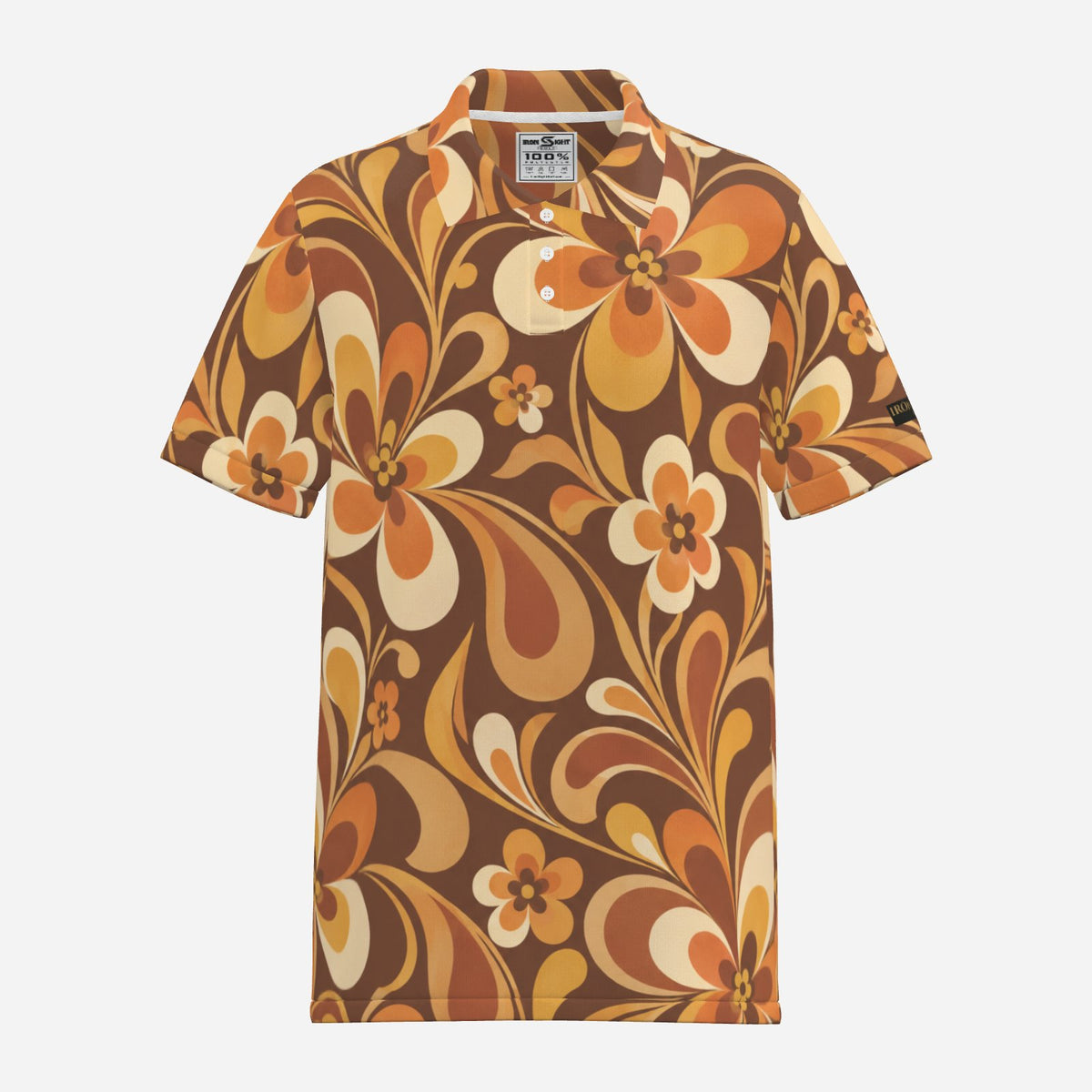 70s Floral Performance Golf Polo by Iron Sight Golf, product view