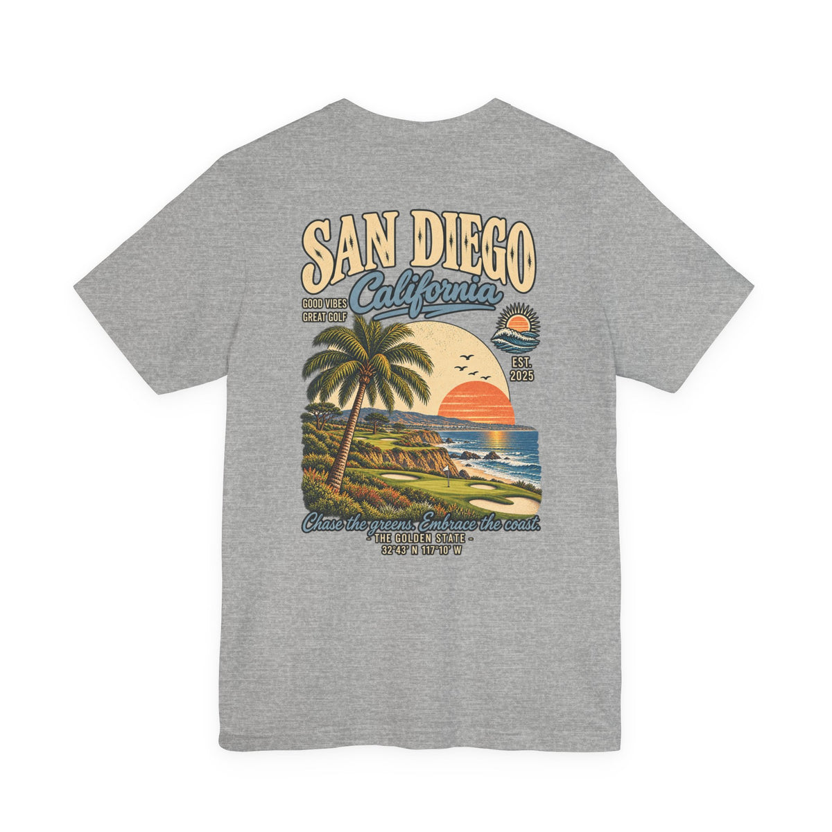 San Diego California Golf T-Shirt by Iron Sight Golf – product image 2