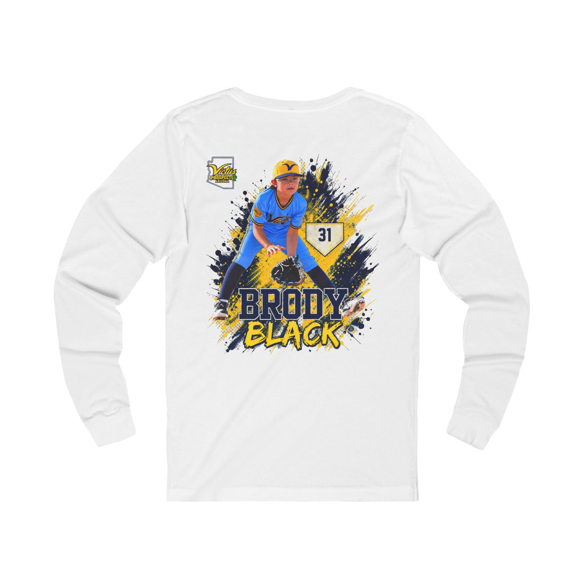 Brody Black #31 baseball long sleeve tee product view 7