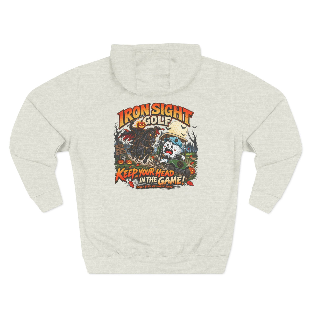 Bogey Bob Halloween golf hoodie with seasonal graphic