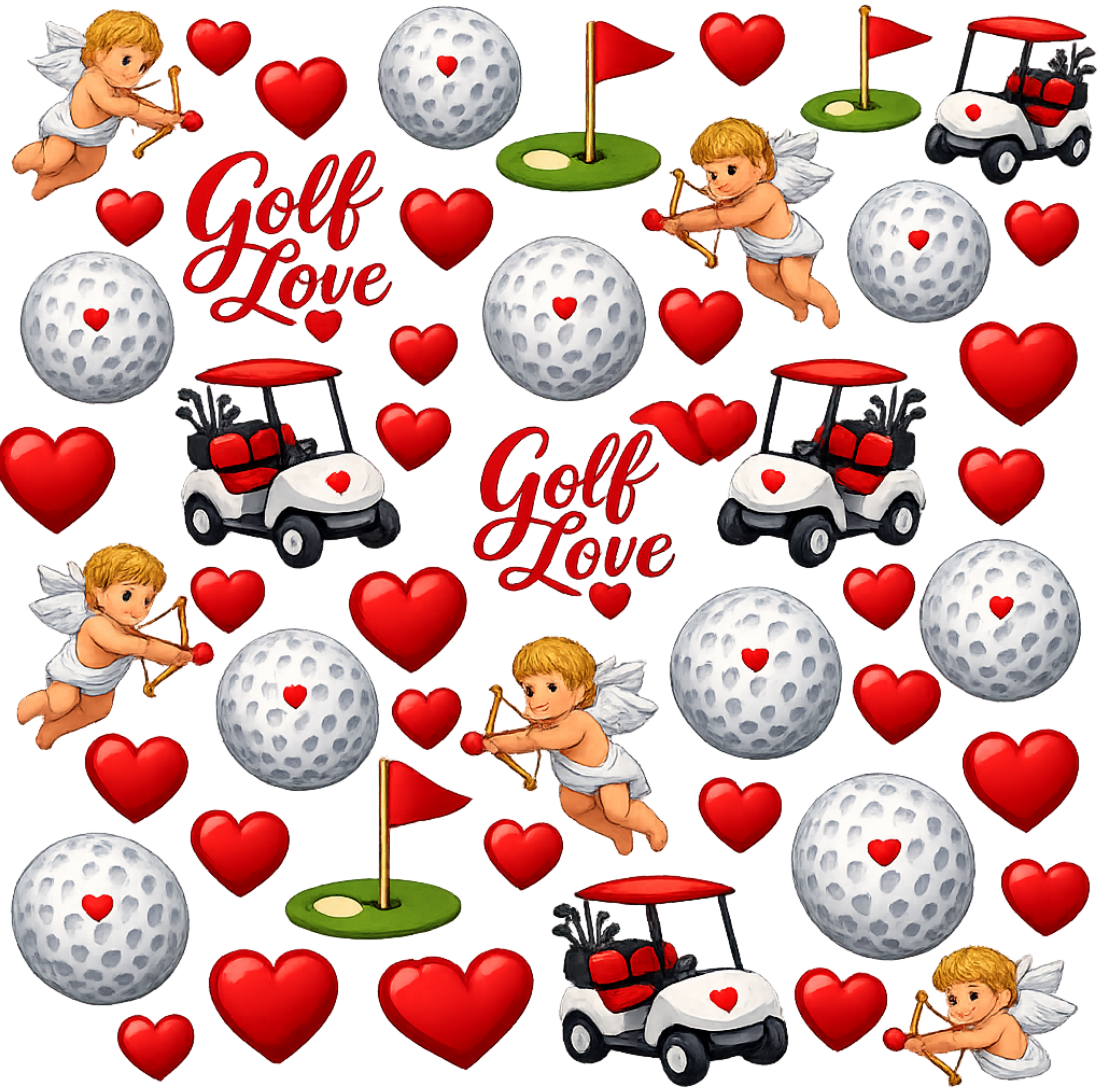 Valentines Day Cupid Performance Golf Polo - Iron Sight Golf