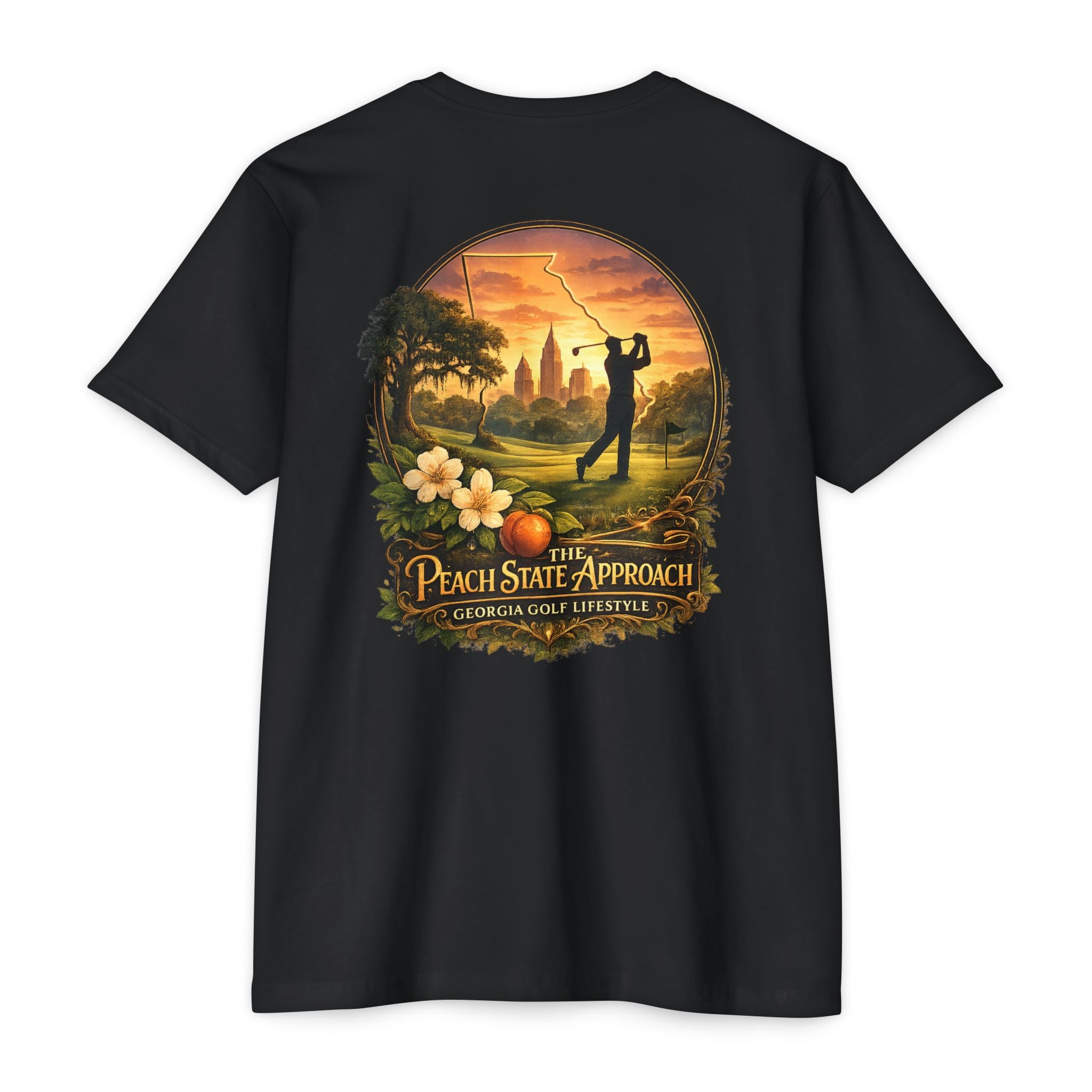 Peach State Approach Georgia golf T-shirt by Iron Sight Golf