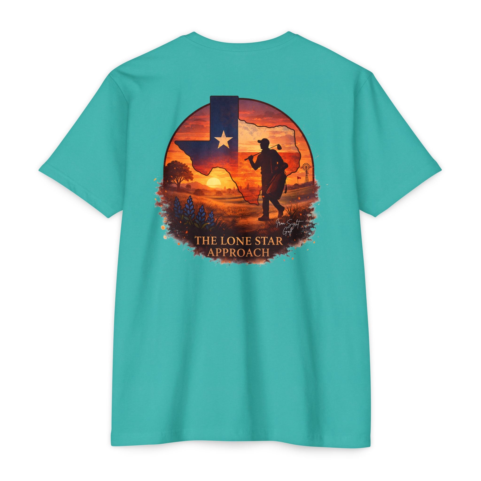 Lone Star Approach Texas Sunset golf T-shirt by Iron Sight Golf