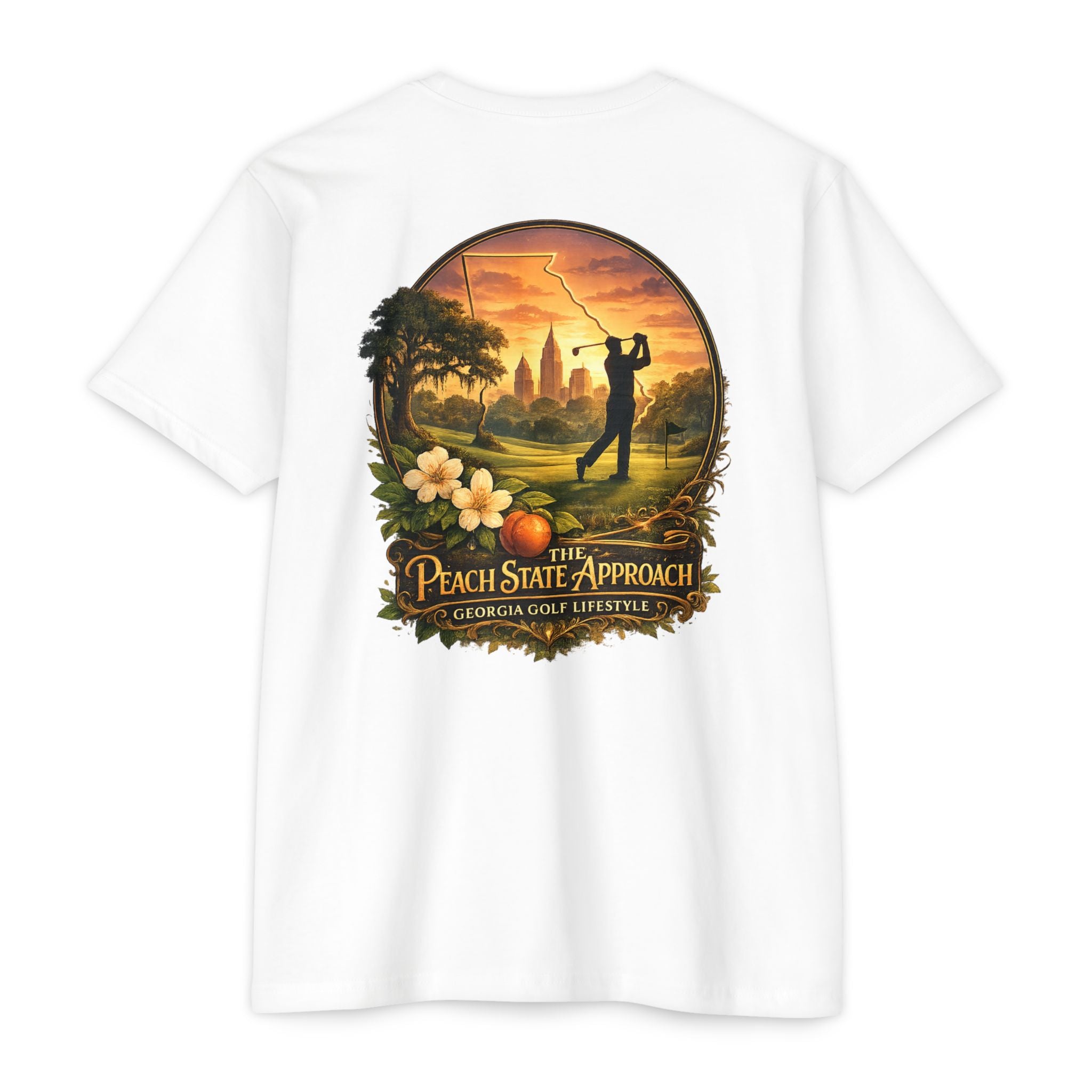 Peach State Approach Georgia golf T-shirt by Iron Sight Golf