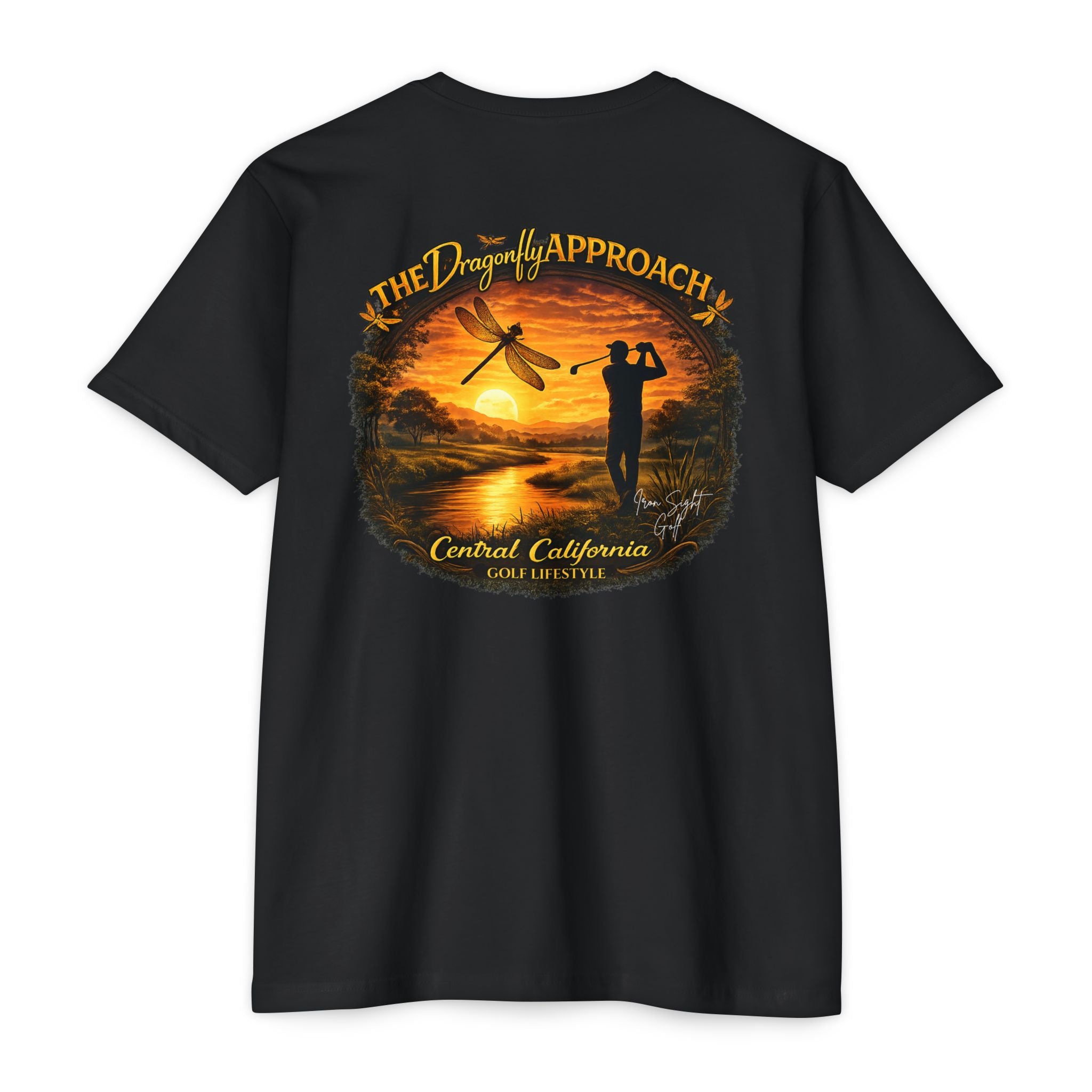 The Dragonfly Approach Central California golf lifestyle T-shirt by Iron Sight Golf