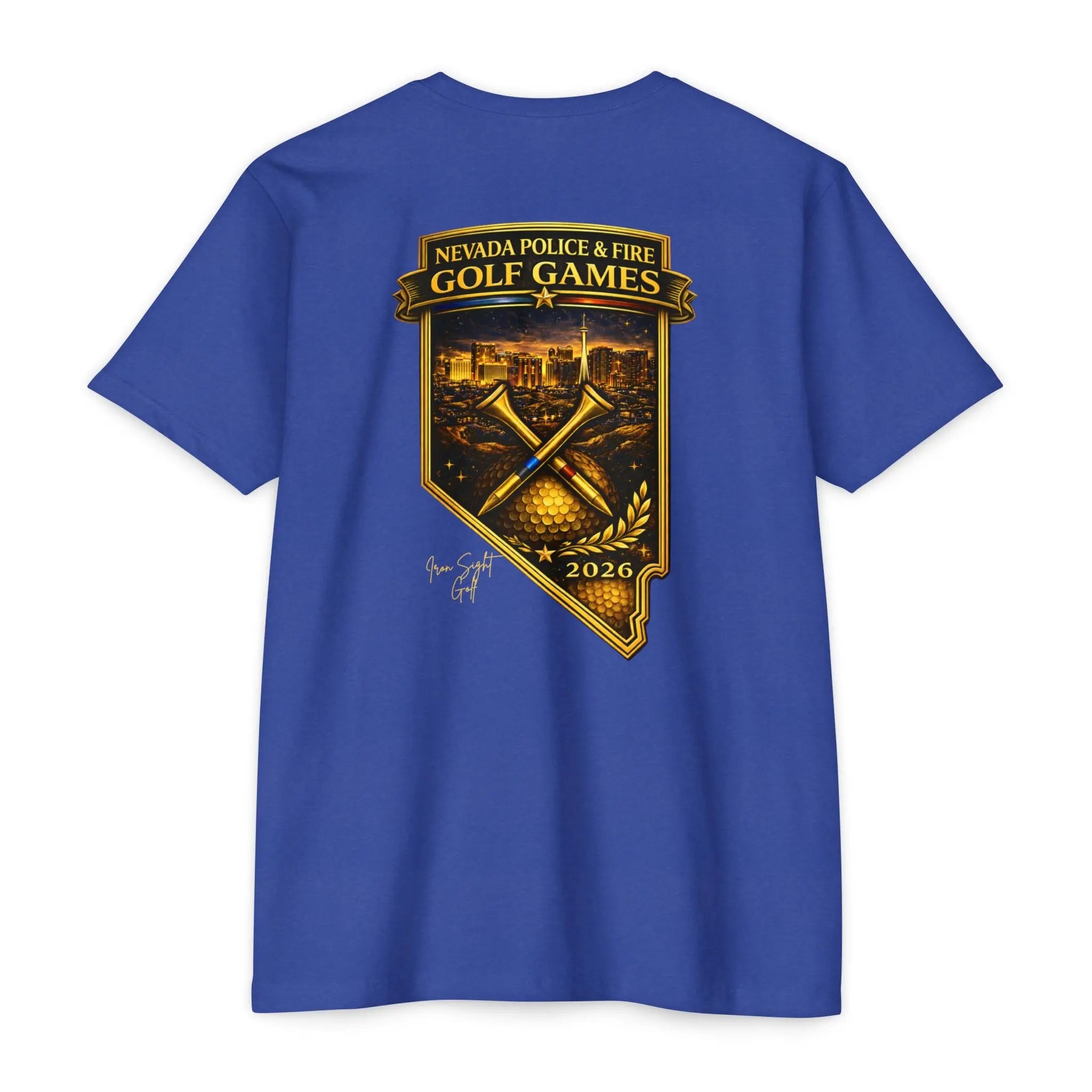 Nevada Police Fire Golf T-Shirt - Iron Sight Golf Games 2026 Printify