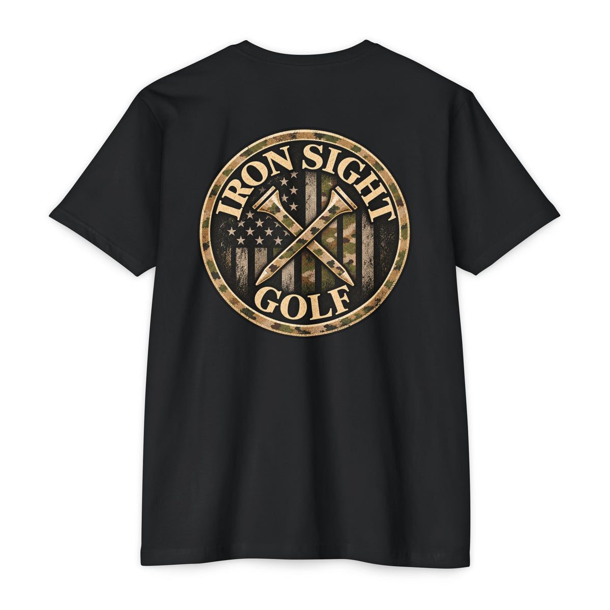Iron Sight Golf Salute to Service Flag Graphic Golf T-Shirt