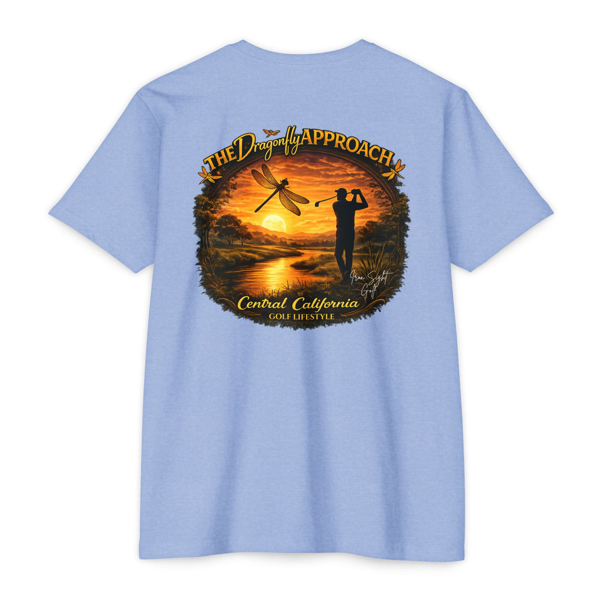 The Dragonfly Approach Central California golf lifestyle T-shirt by Iron Sight Golf