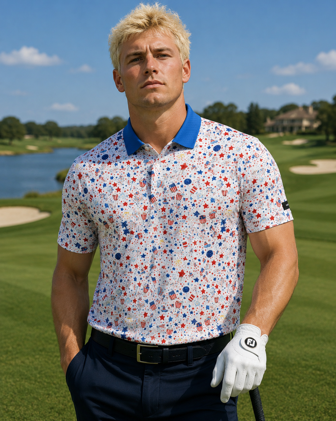 4th of July Party Performance Golf Polo - Iron Sight Golf - image 1