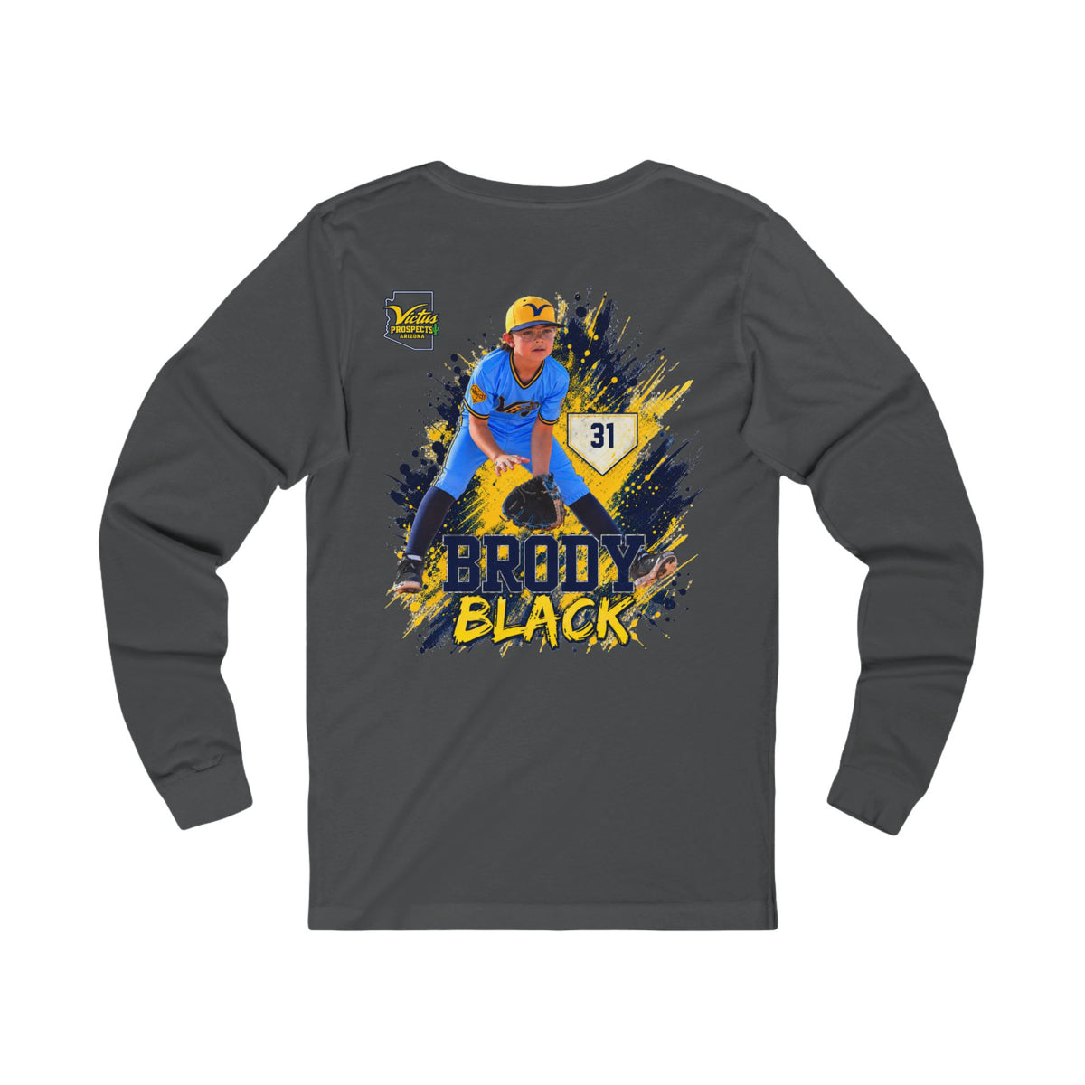 Brody Black #31 baseball long sleeve tee product view 10