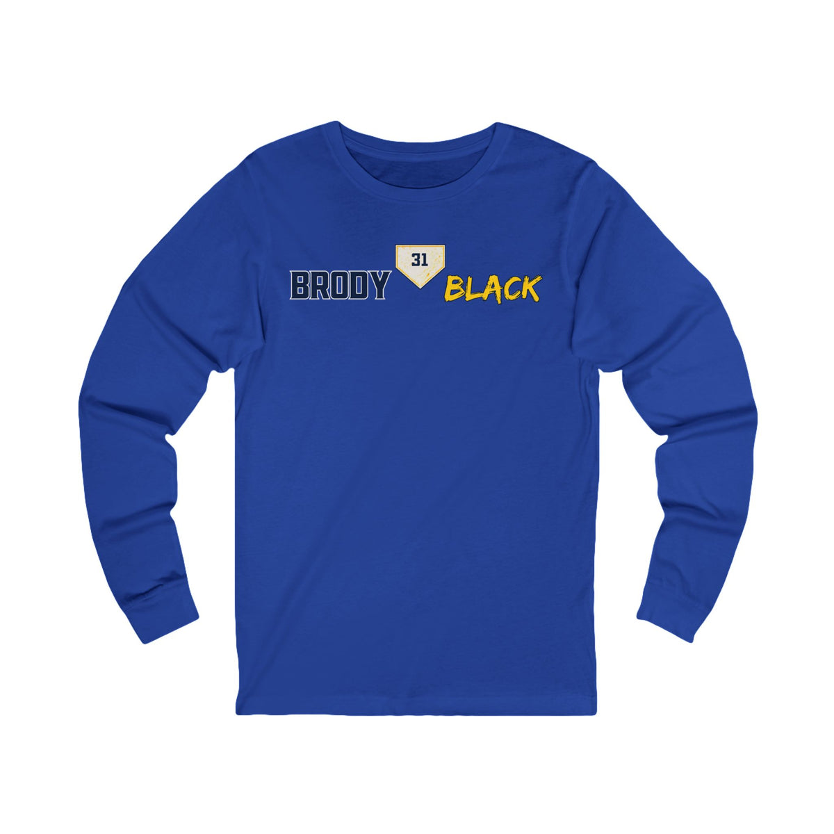 Brody Black #31 baseball long sleeve tee product view 4