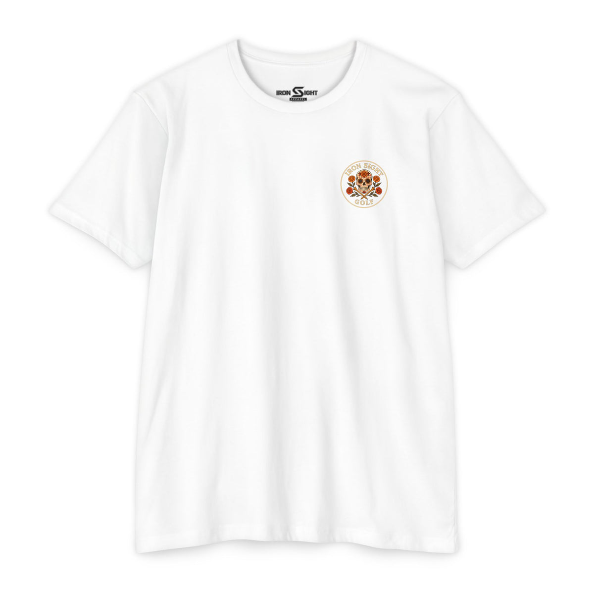 Dia De Los Muertos golf tee by Iron Sight Golf, graphic apparel product view