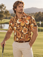 Iron Sight Golf 70s Floral Performance Golf Polo