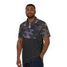 Iron Sight Golf – Grey Camo Over Black Performance Polo - Iron Sight Golf