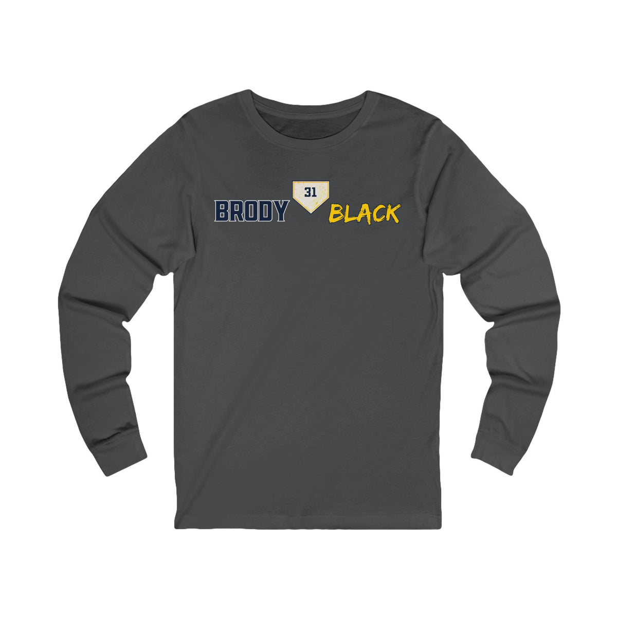 Brody Black #31 baseball long sleeve tee product view 5