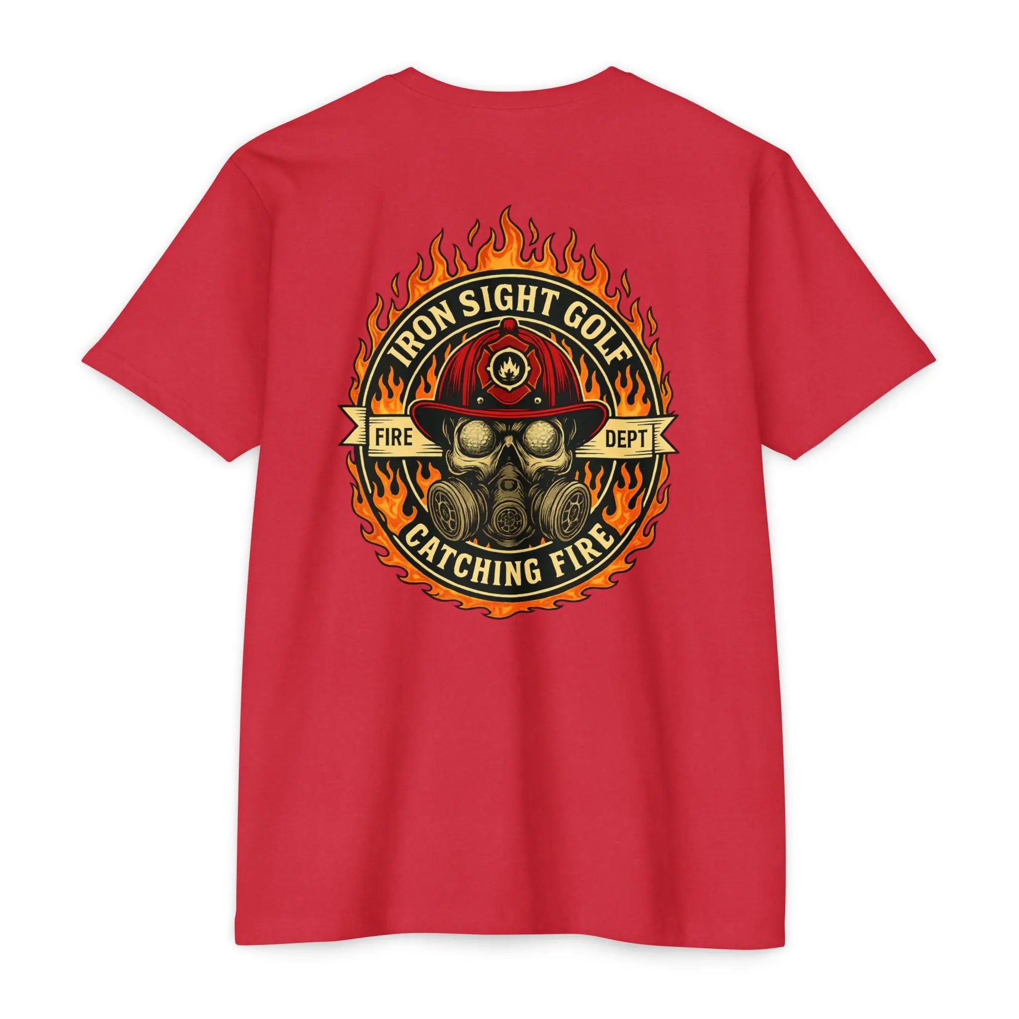 Firefighter 'Iron Sight Catching Fire' T-Shirt Printify