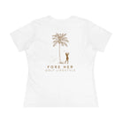 Fore Her Golf Lifestyle Women's Tee – Palm Tree Golfer Graphic Cotton Shirt Printify