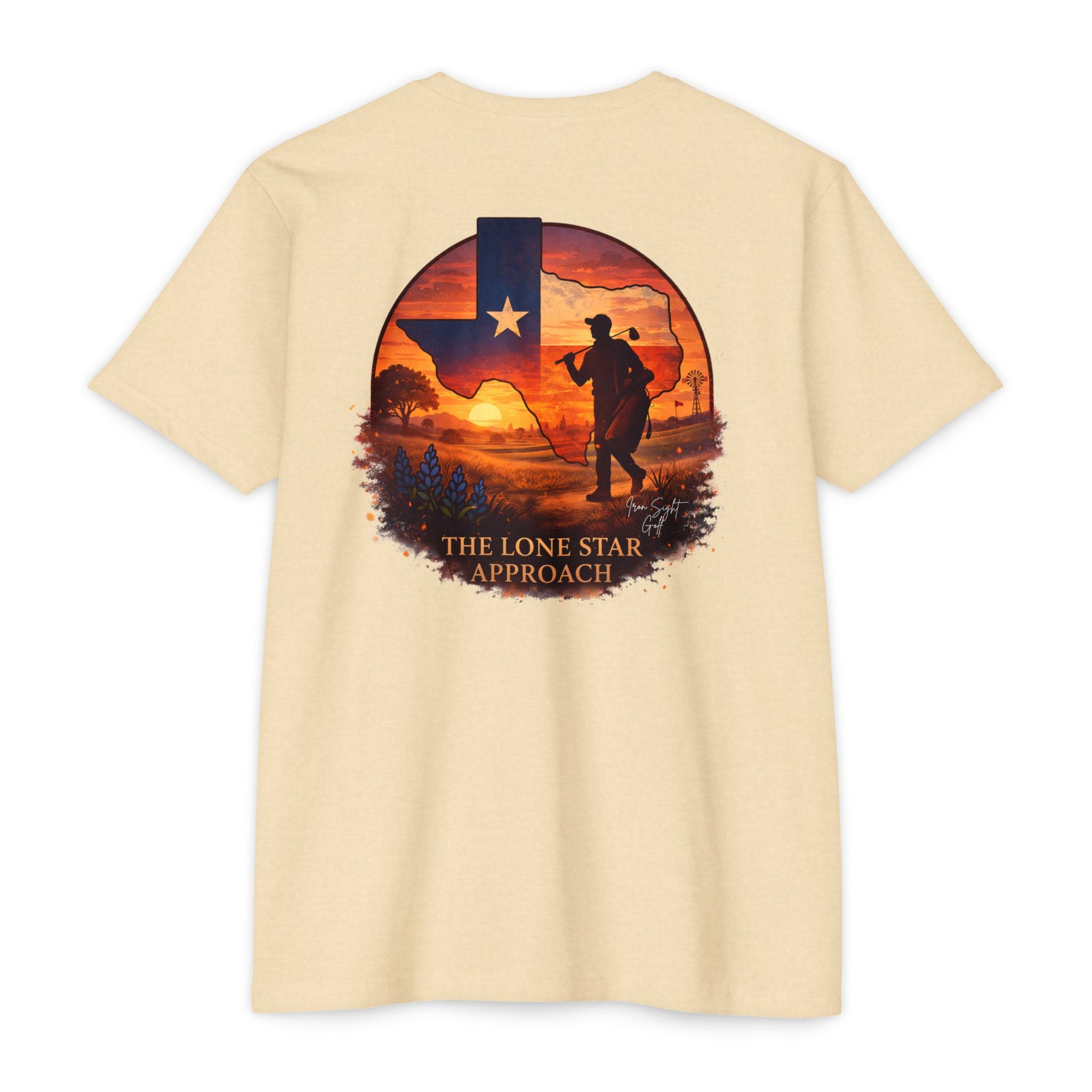 Lone Star Approach Texas Sunset golf T-shirt by Iron Sight Golf