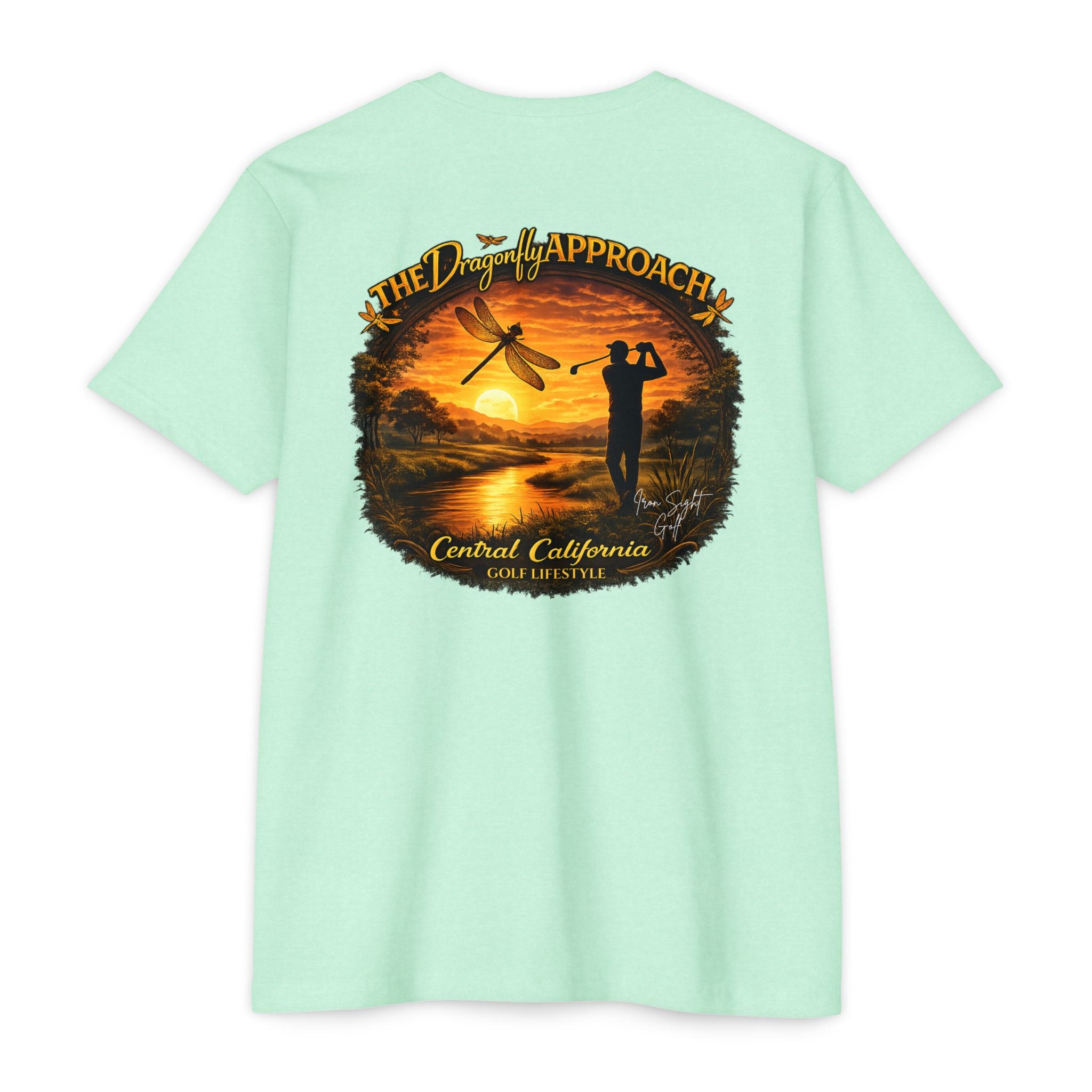 The Dragonfly Approach Central California golf lifestyle T-shirt by Iron Sight Golf