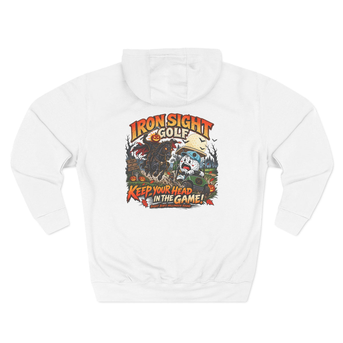 Bogey Bob Halloween golf hoodie with seasonal graphic