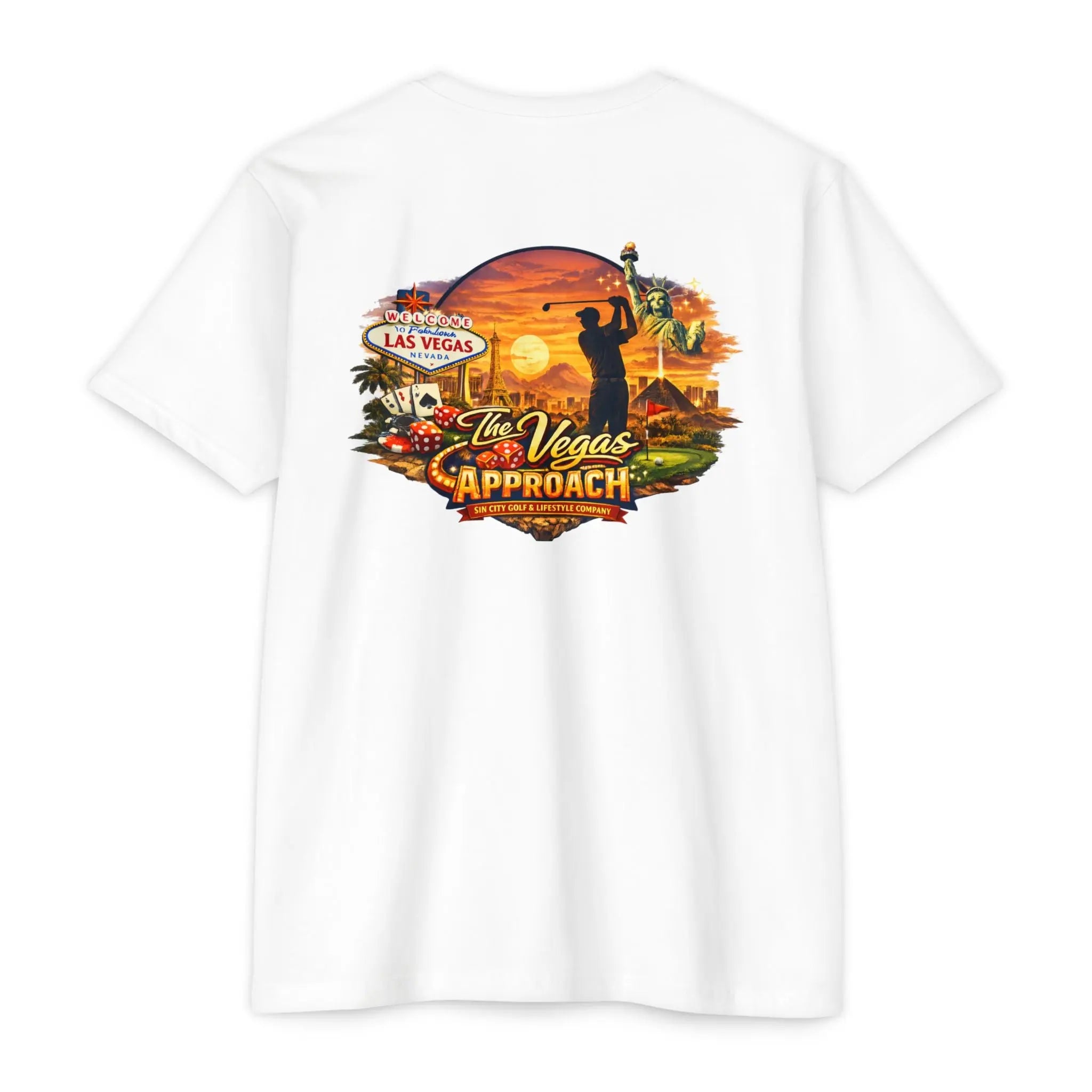 Las Vegas Approach Golf T-Shirt — "Viva Las Vegas" Iron Sight Design Printify