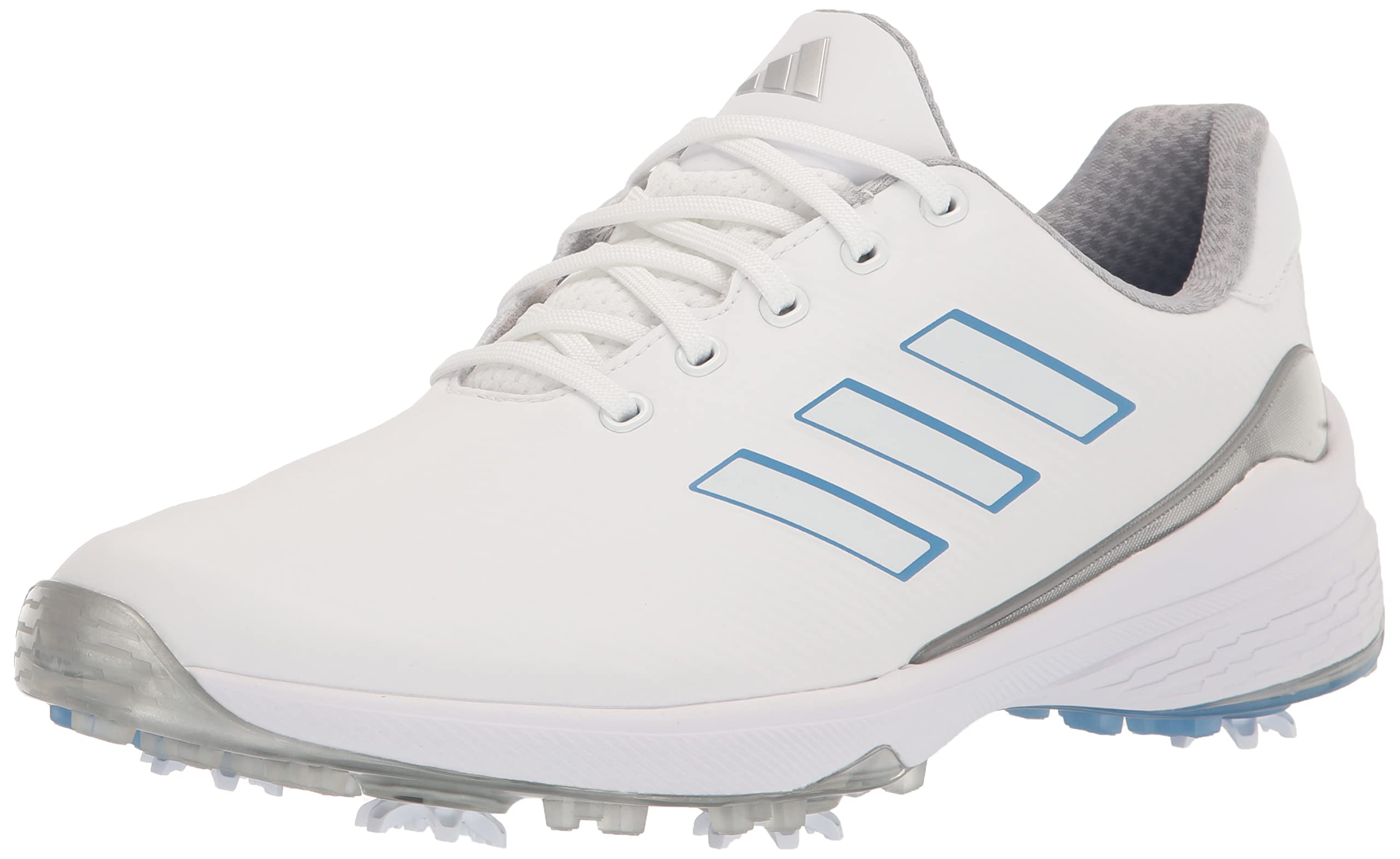 adidas ZG23 women’s golf shoes in Footwear White, Blue Fusion Metallic and Silver Metallic