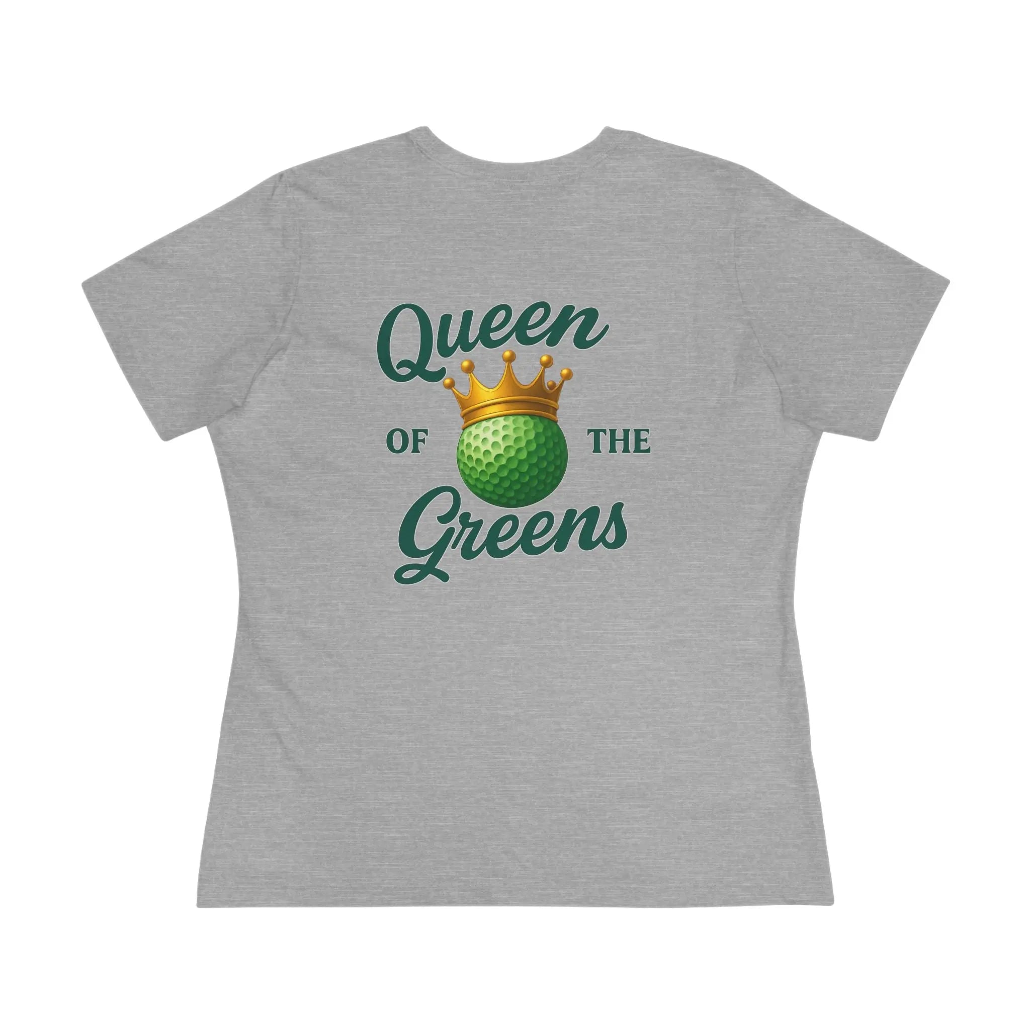 Queen of the Greens Golf Women's Tee — Crowned Golf Ball Design Printify