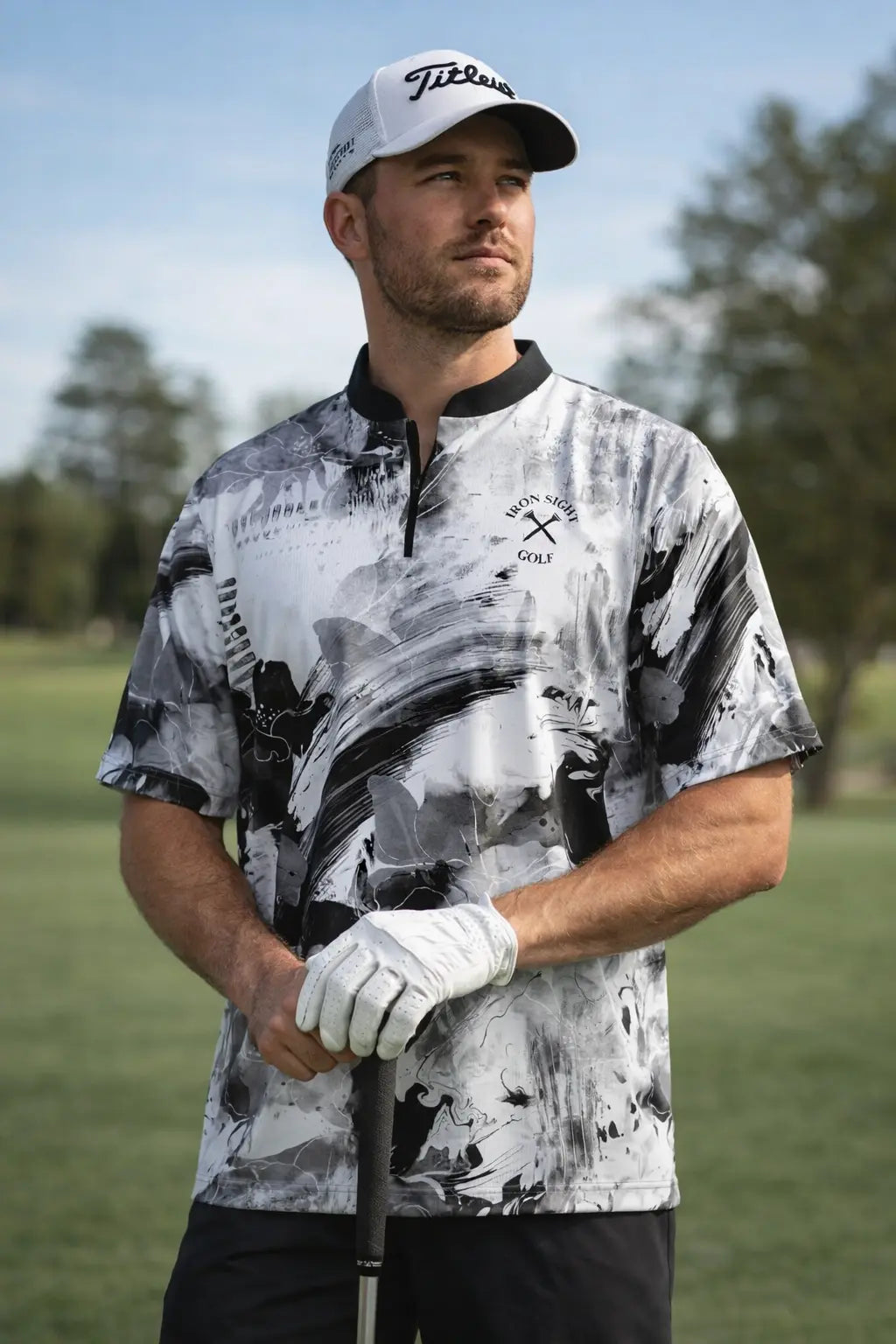 Iron Sight Golf Stealth Line 1/4 zip Performance Golf Jersey catkissfish