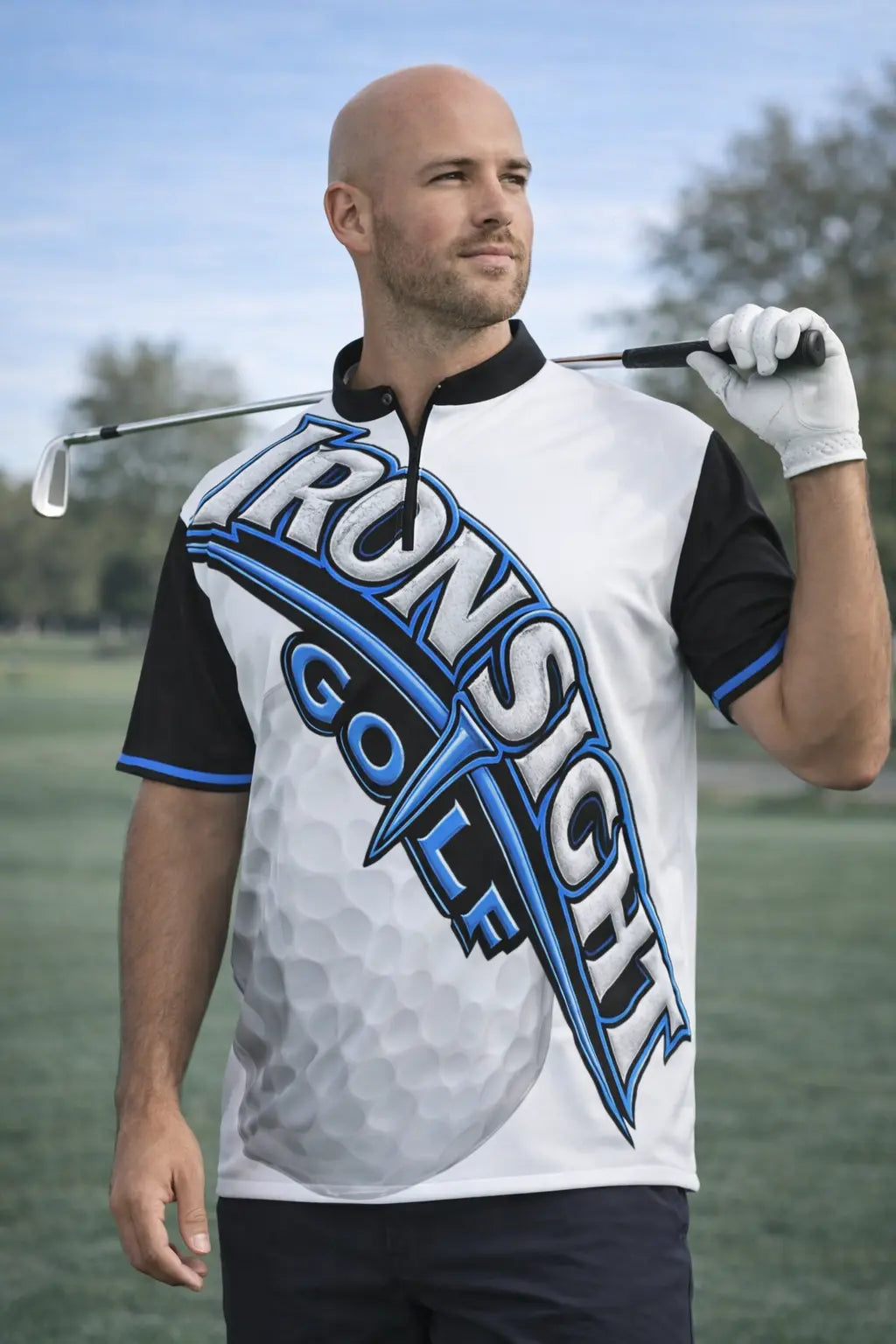 Iron Sight 90s Hip Hop 1/4 Zip Performance Golf Jersey catkissfish