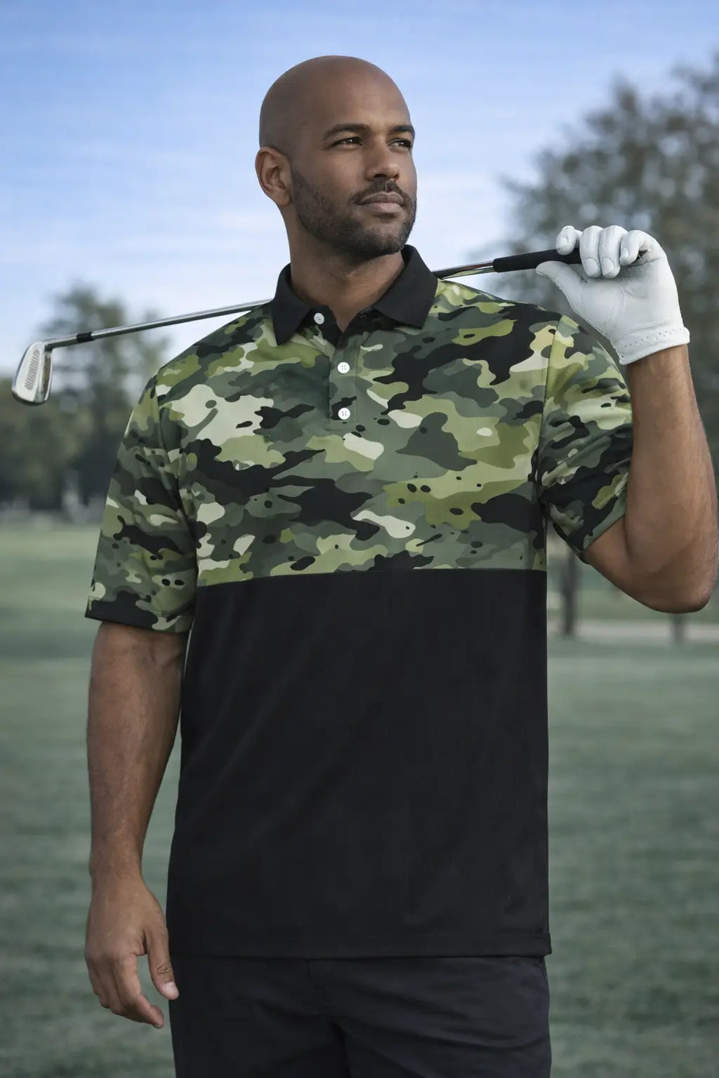 Iron Sight Desert Digital Performance Golf Polo catkissfish