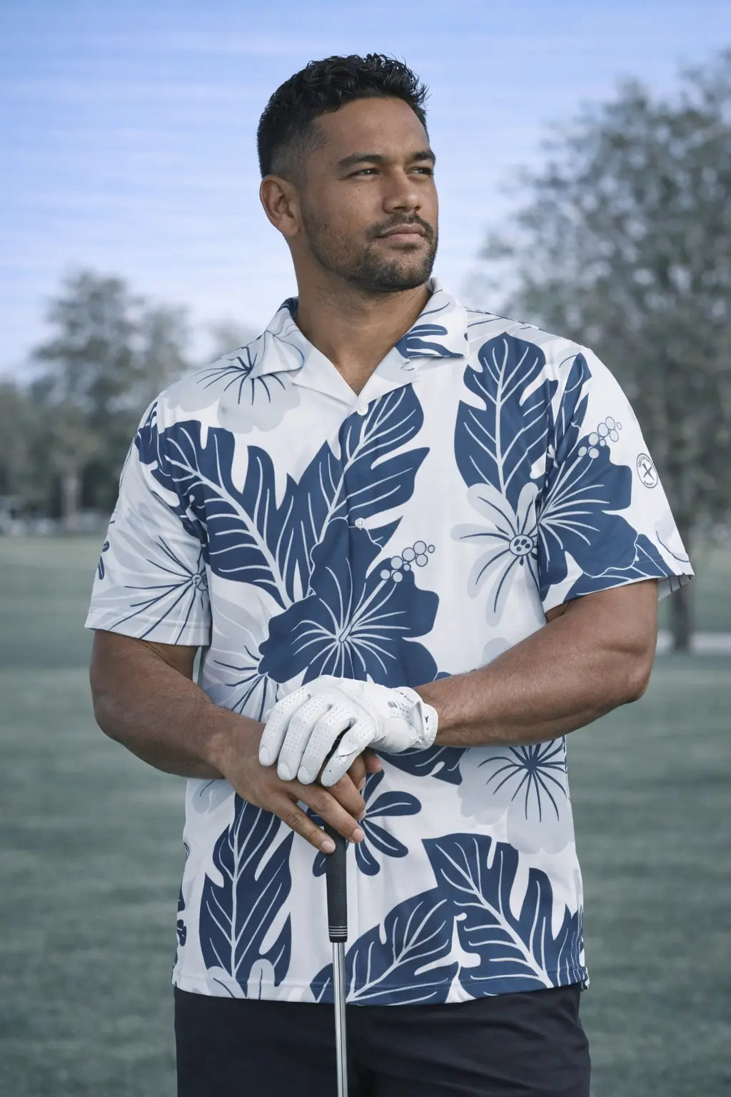 Iron Sight Hawaiian Tropic Button Up Golf Shirt catkissfish