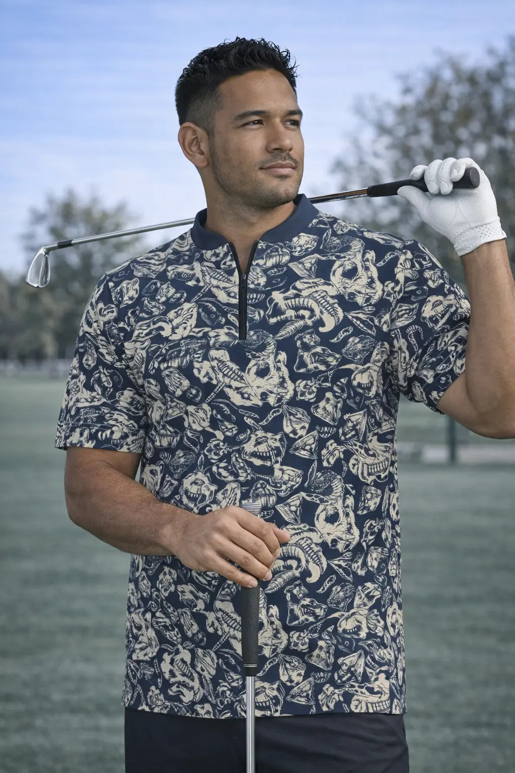 Living Dangerous Golf Jersey 1/4 Zip - Ironn Sight Golf catkissfish